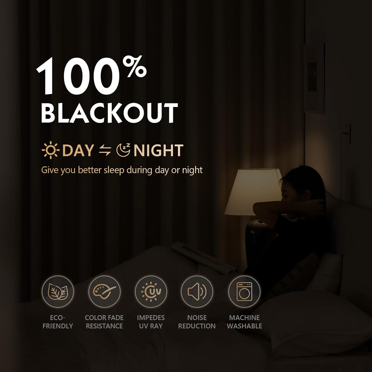 Alternative view of FMFUNCTEX 100% Beige Blackout Curtains for Bedroom, Cream Weave Textured Curtains 84 Inches Long Thermal Insulated Curtains for Living Room, Farmhouse Drapes Grommet Room Darkening 2 Panels