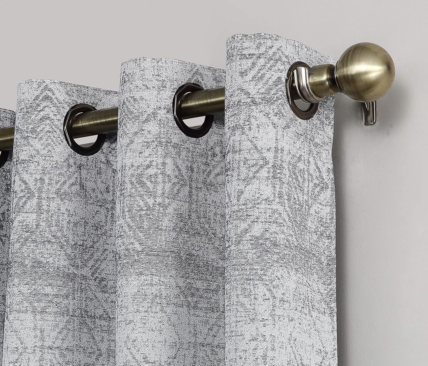 Alternative view of Sun Zero - 51948 Darren Distressed Woven Jacquard Blackout Grommet Curtain Panel, 50" x 63", Indigo