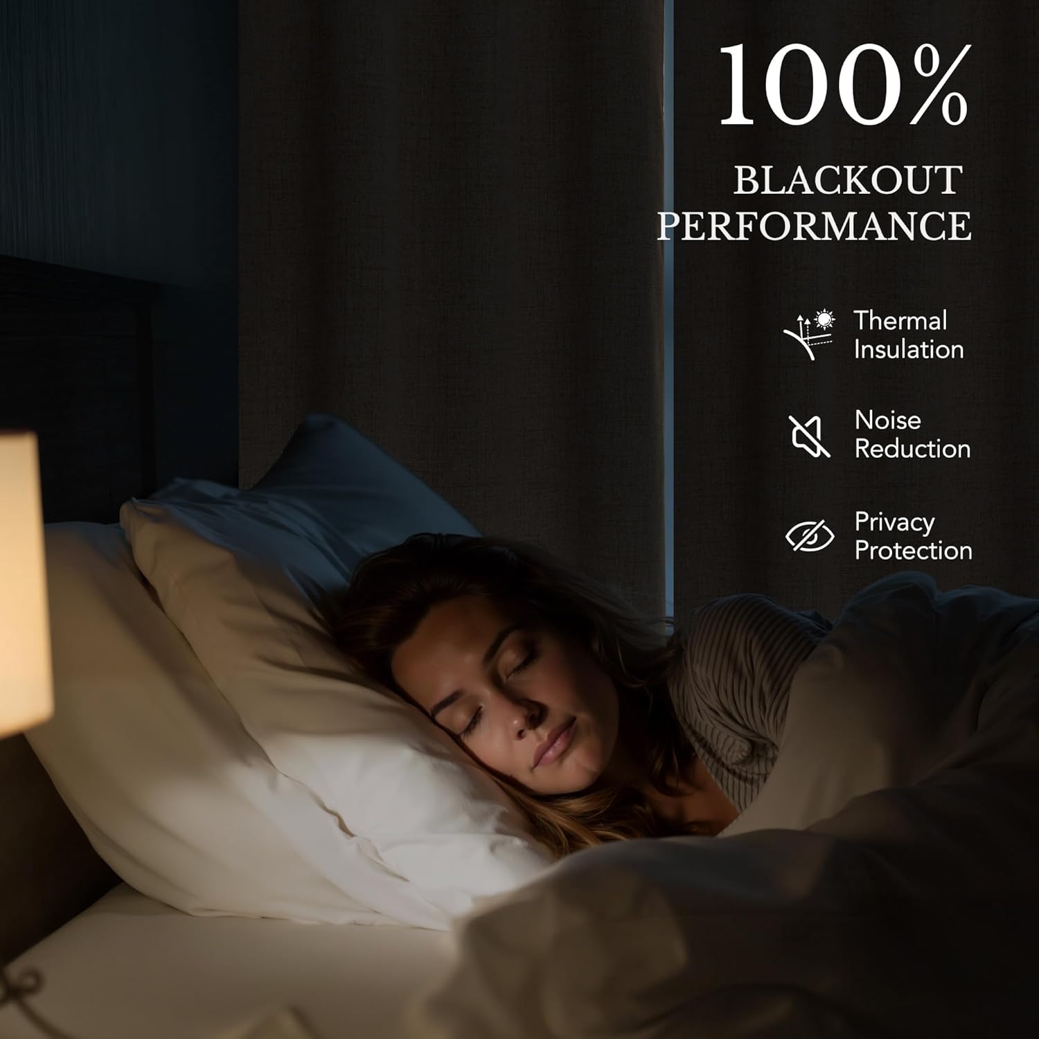 Alternative view of NICETOWN 100% Blackout Linen Curtains 90" Long for Bedroom, Thermal Insulated Living Room Curtains with Liner, Farmhouse Style Linen Blend Window Draperies for Dining Room (2 Panels, 52" W, Natural)