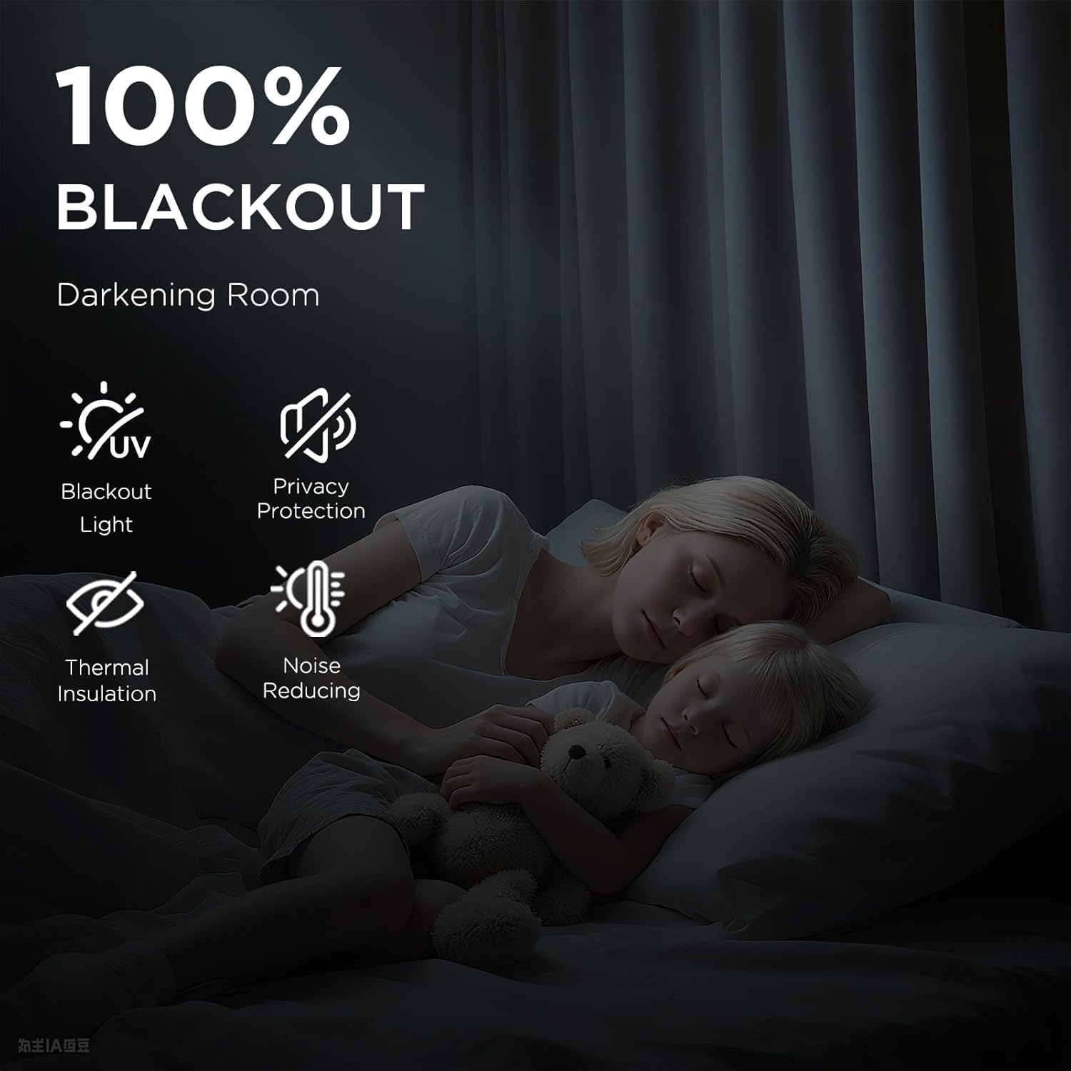 Alternative view of CUCRAF 100% Blackout Window Curtains 84 inches Long 2 Panels Set, Faux Linen Look Thermal Insulated Grommet Drapes, Room Darkening Curtain for Bedroom Living Room(W52 x L84 Inch, Light Khaki)