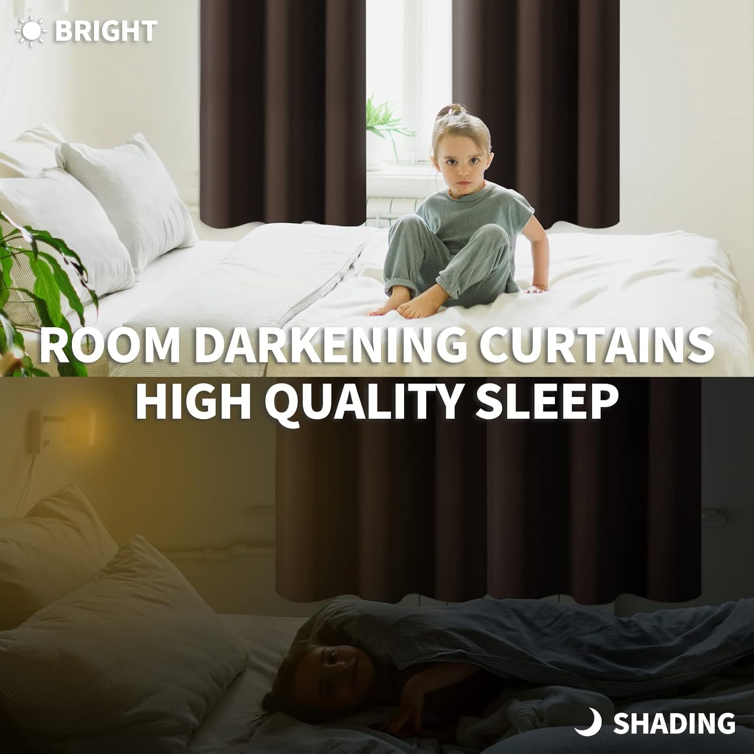 Alternative view of BGment Brown Blackout Curtains 63 Inches Long for Bedroom - Thermal Insulated Window Drapes with Rod Pocket Room Darkening for Living Room, 42 x 63 Inch, 2 Panels