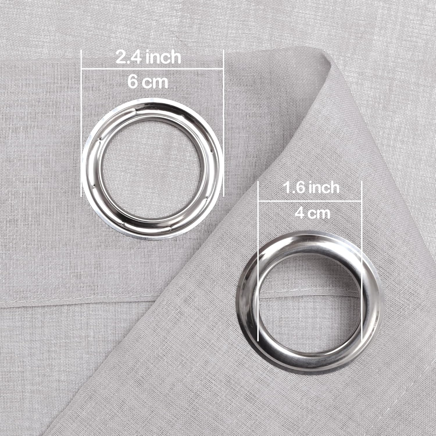 DWCN Grey Ombre Sheer Curtains - Gradient Semi Voile Grommet Top Window Curtains for Bedroom and Living Room, Set of 2 Panels, 52 x 84 Inches Long