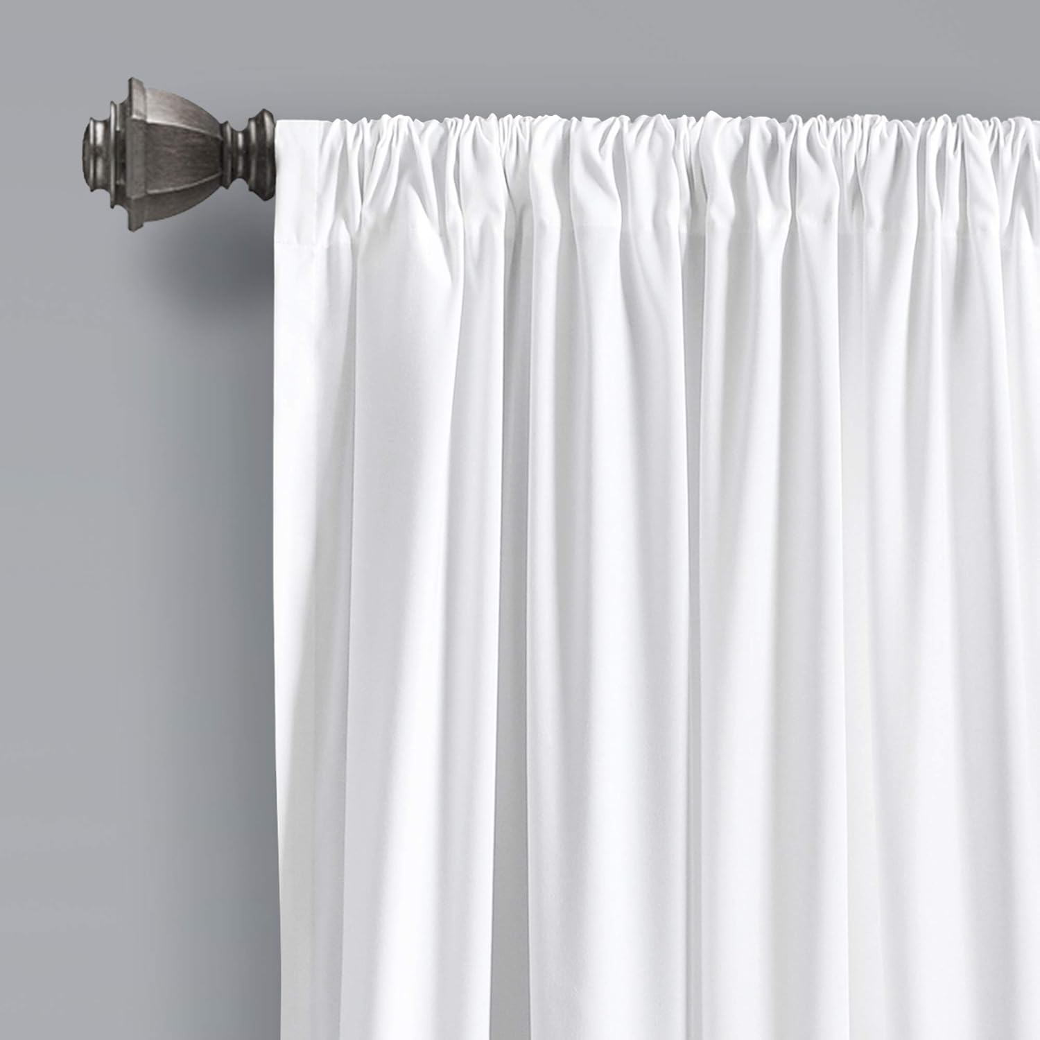 Lush Decor Allison Ruffle Light Filtering Window Curtain Panels Pair 40" W x 63" L White - Coquette Curtains for Bedroom - Drapes - Ruffle Curtains Kids