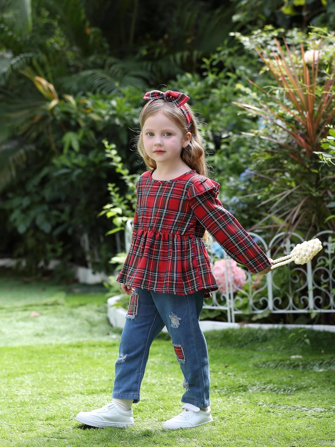 Alternative view of Mioglrie Toddler Baby Girl Clothes 2T 3T 4T 12 18 24 Months Toddler Fall Winter Girls Outfit Jeans Pants Clothing Set