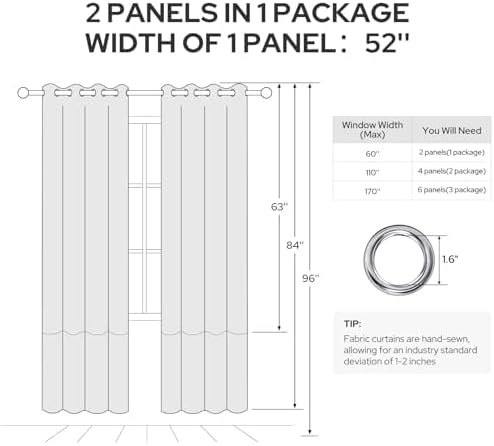 HOMEIDEAS Navy Blue Ombre Blackout Curtains 52 X 84 Inch Length Gradient Room Darkening Thermal Insulated Energy Saving Grommet 2 Panels Window Drapes for Living Room, Bedroom