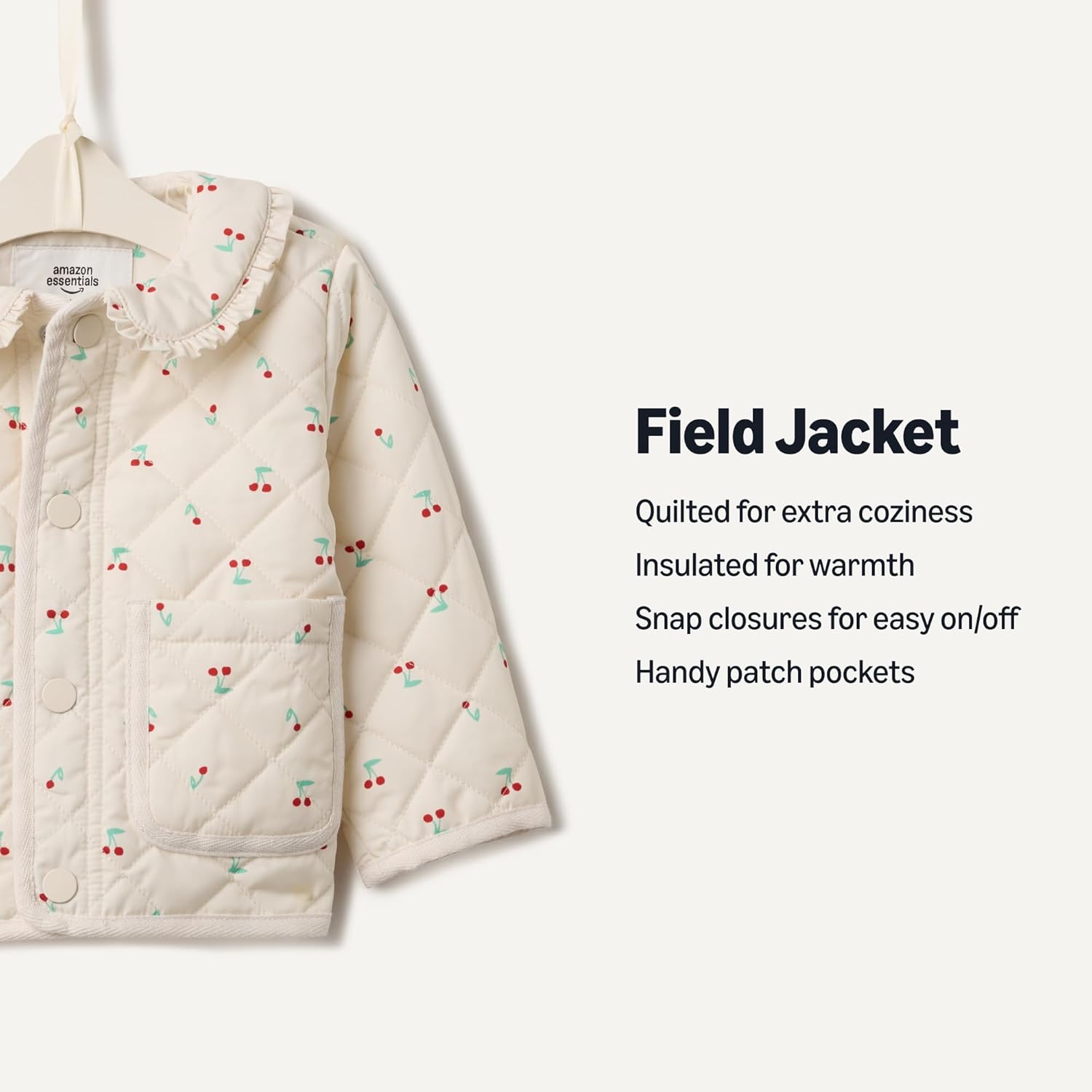 Amazon Essentials x Sofia Grainge Toddlers and Baby Girls' Midweight Field Jacket with Ruffle