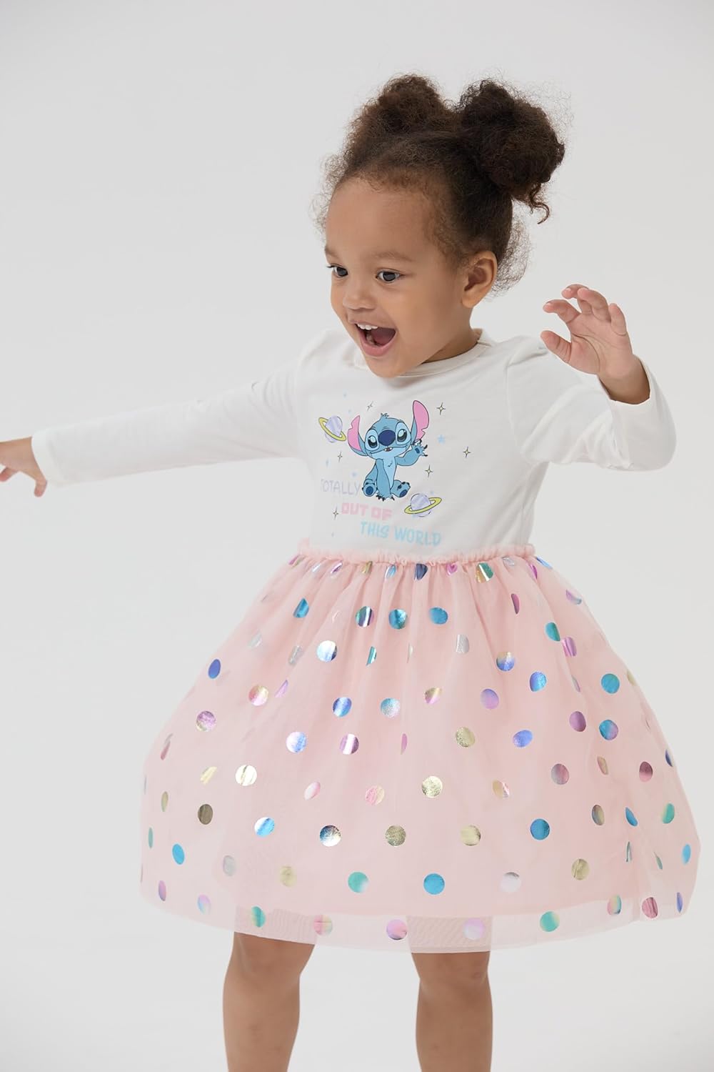 Alternative view of Disney Frozen Elsa Princess Cinderella Ariel Jasmine Rapunzel Baby/Toddler Dress, Ruffle Long-Sleeve Mesh Overlay Tulle Dress