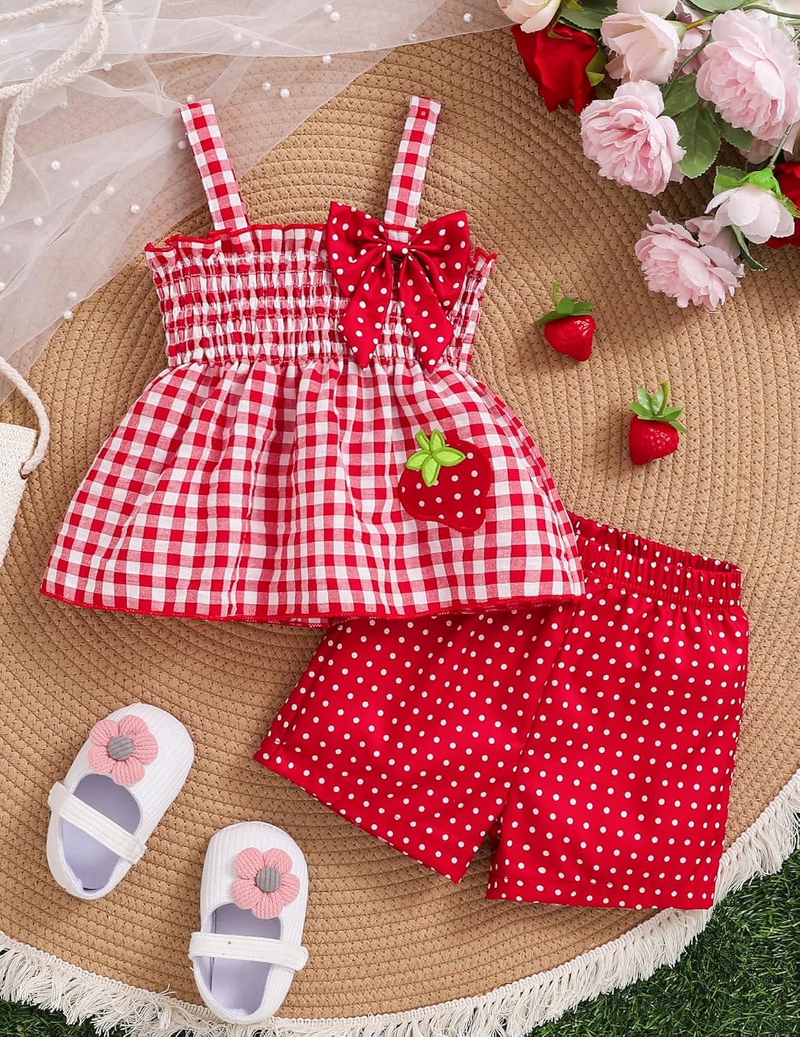 Alternative view of Toddler Girl Clothes Baby Girl Summer Outfits Ruffle Sleeveless Shirts Tops Shorts Set for Girl Clothing
