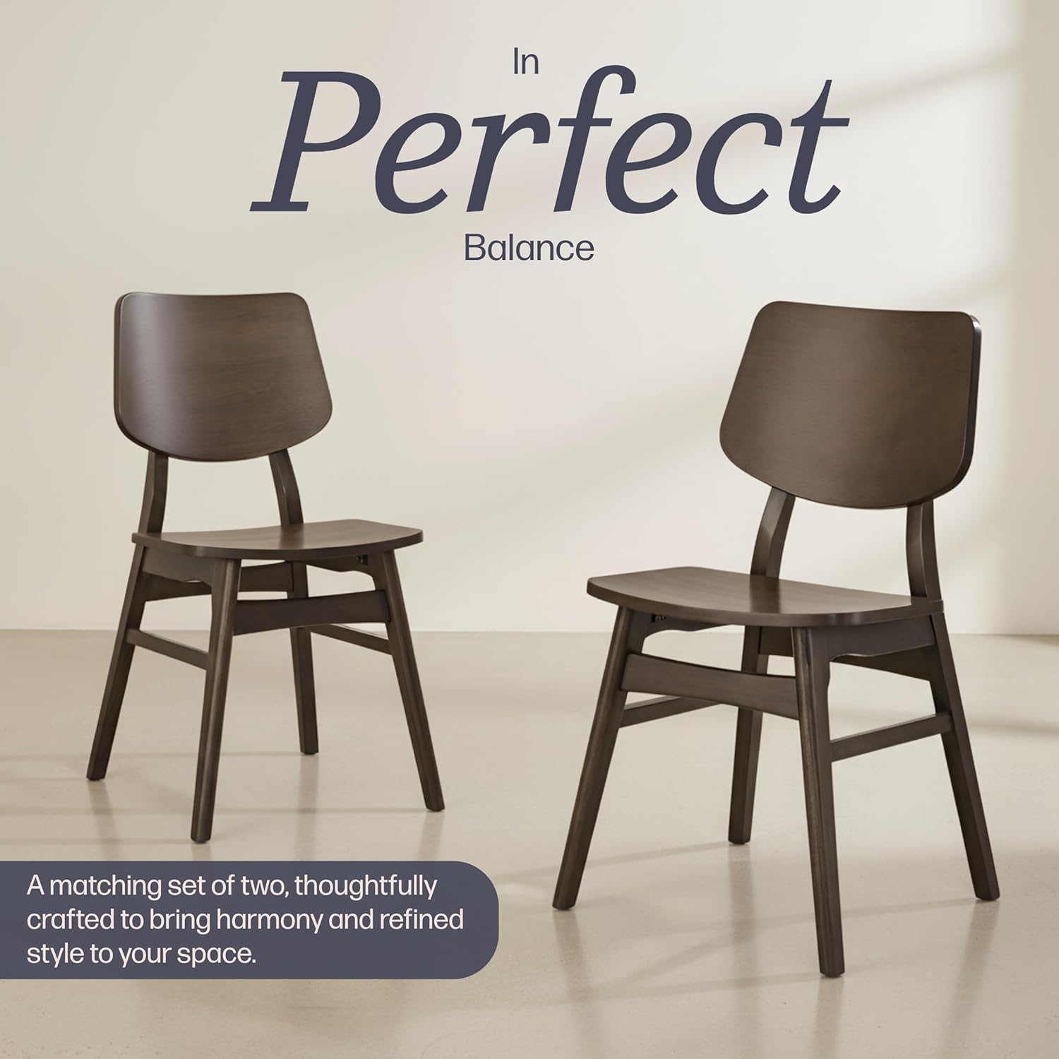 Alternative view of Alaterre Furniture Calais Mid Century Modern Dining Chairs Set of 2 - Solid Wood Chair Set with Minimalist Design - Mid Century Modern Furniture for Dining Room or Kitchen (Walnut Finish)