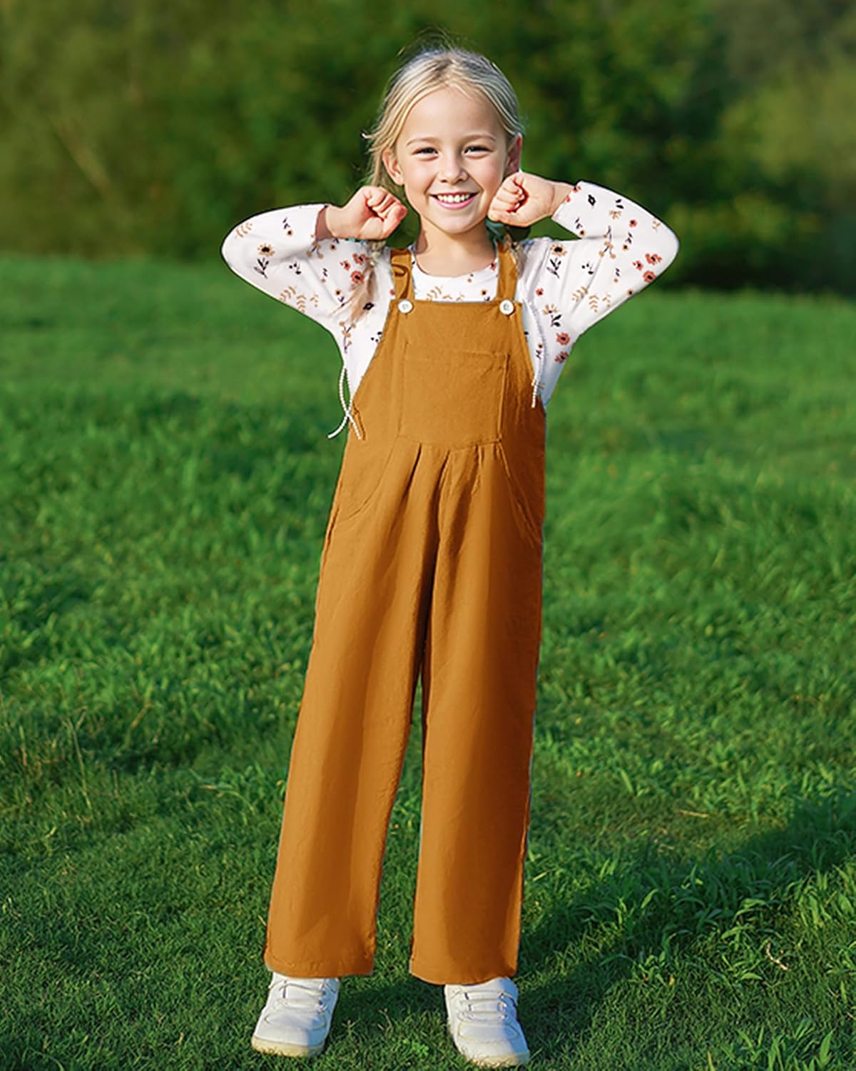 ZOEREA Toddler Girl Clothes 1-5T Baby Girl Outfits Fall Winter Stripe Floral Long Sleeve Top+Bib Overall Pants 2Pcs Clothing