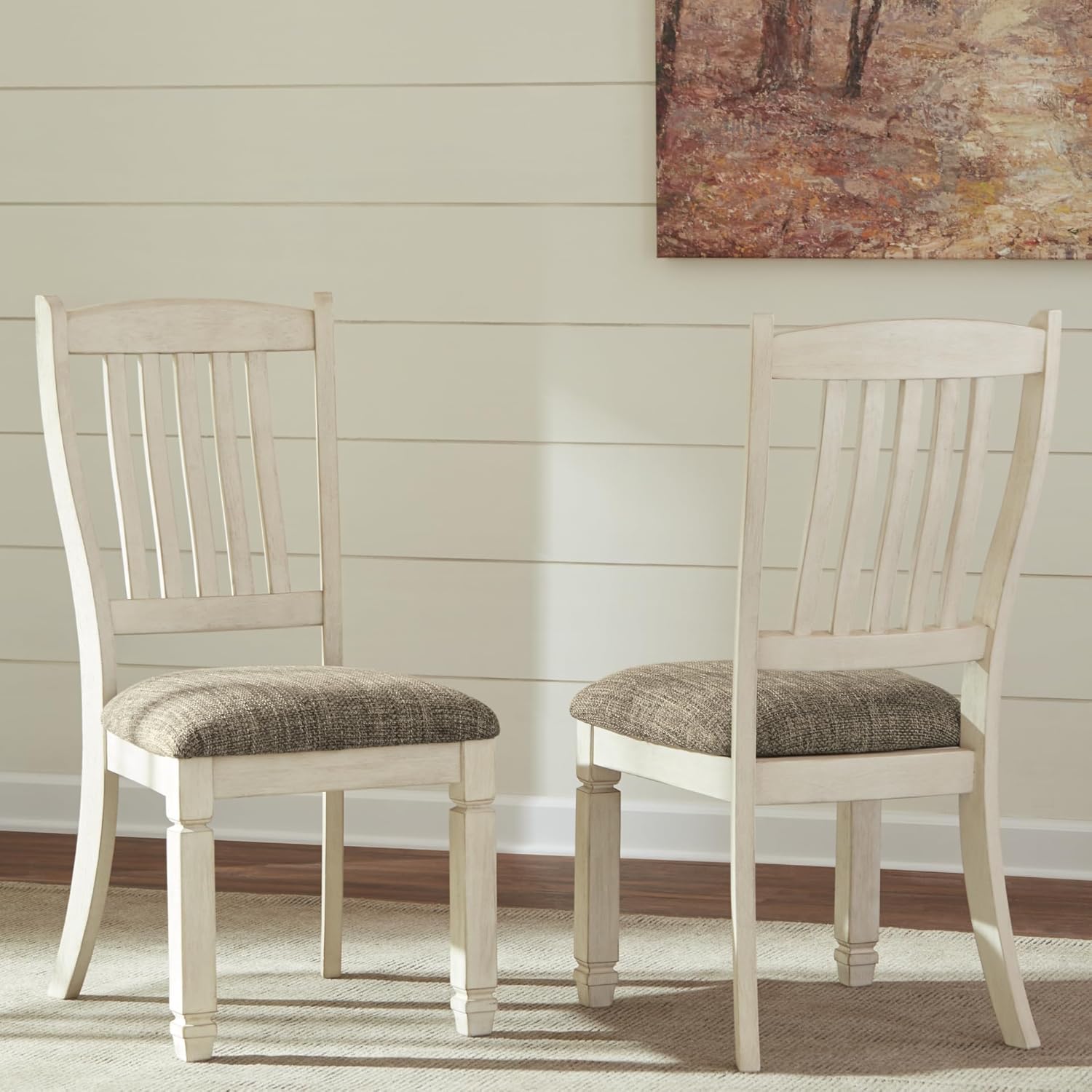 Signature Design by Ashley Bolanburg 20" Upholstered Dining Room Chair, Set of 2, Antique White