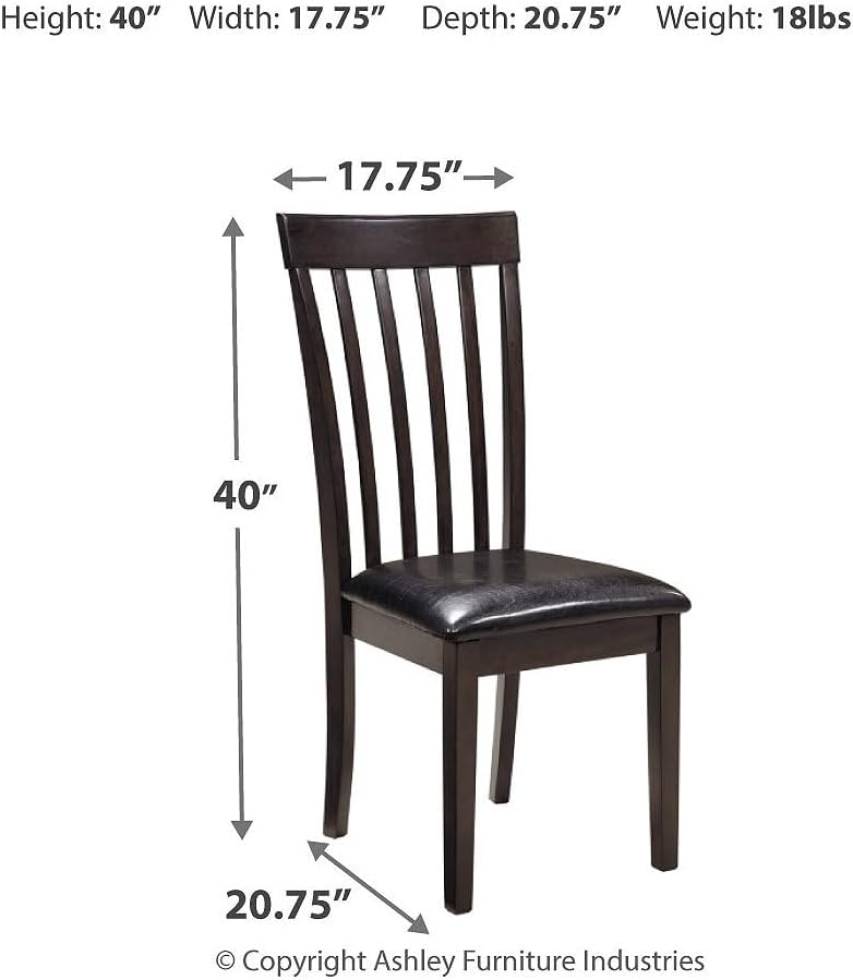 Alternative view of Signature Design by Ashley Hammis Rake Back Dining Room Chair, Set of 2, Dark Brown