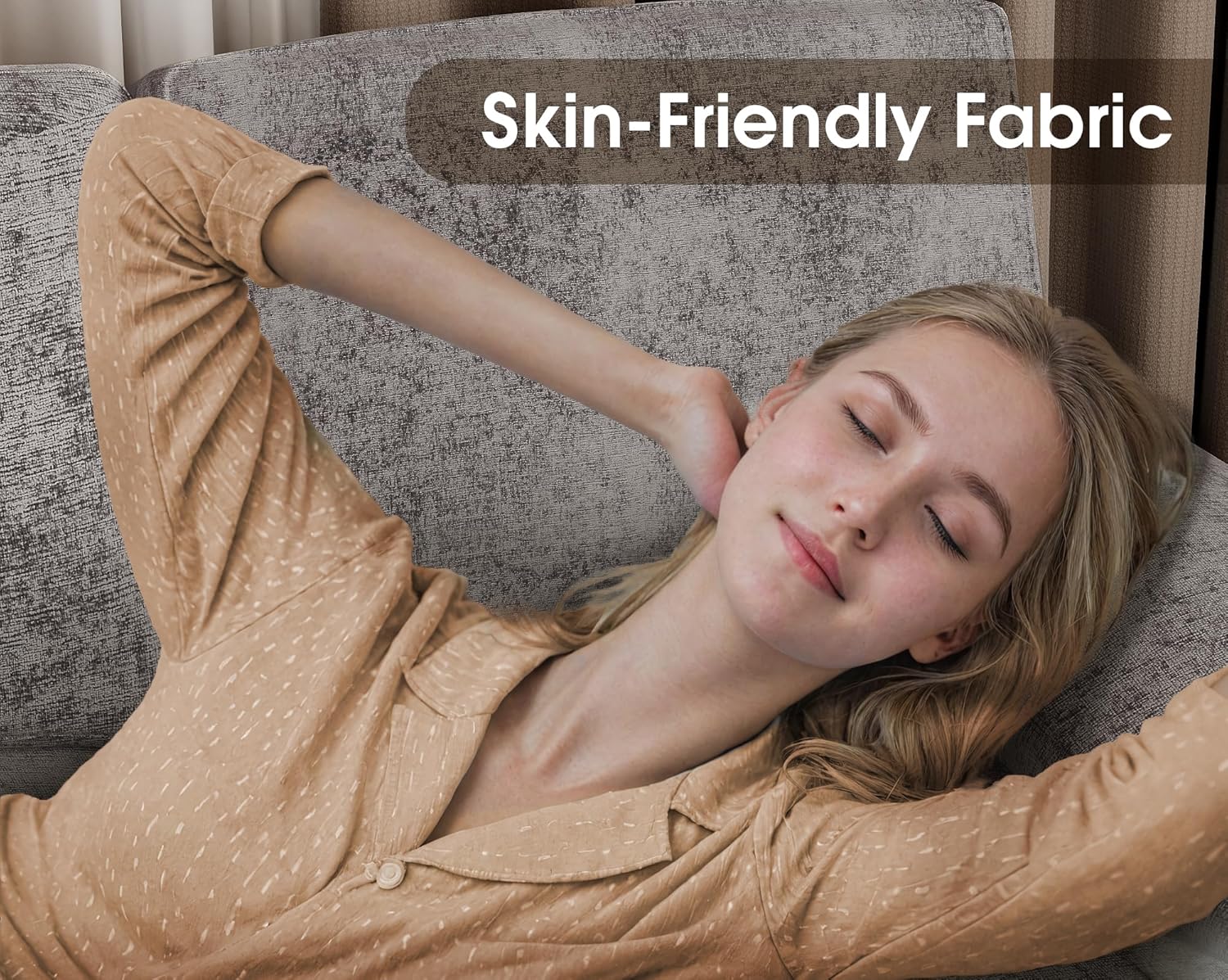 Alternative view of Furmax Sectional Couches for Living Room, U-Shaped Sofa Couch with Linen Fabric, 4 Seat Sofa Set with Double Chaise for Apartment (Fabric, Grey)