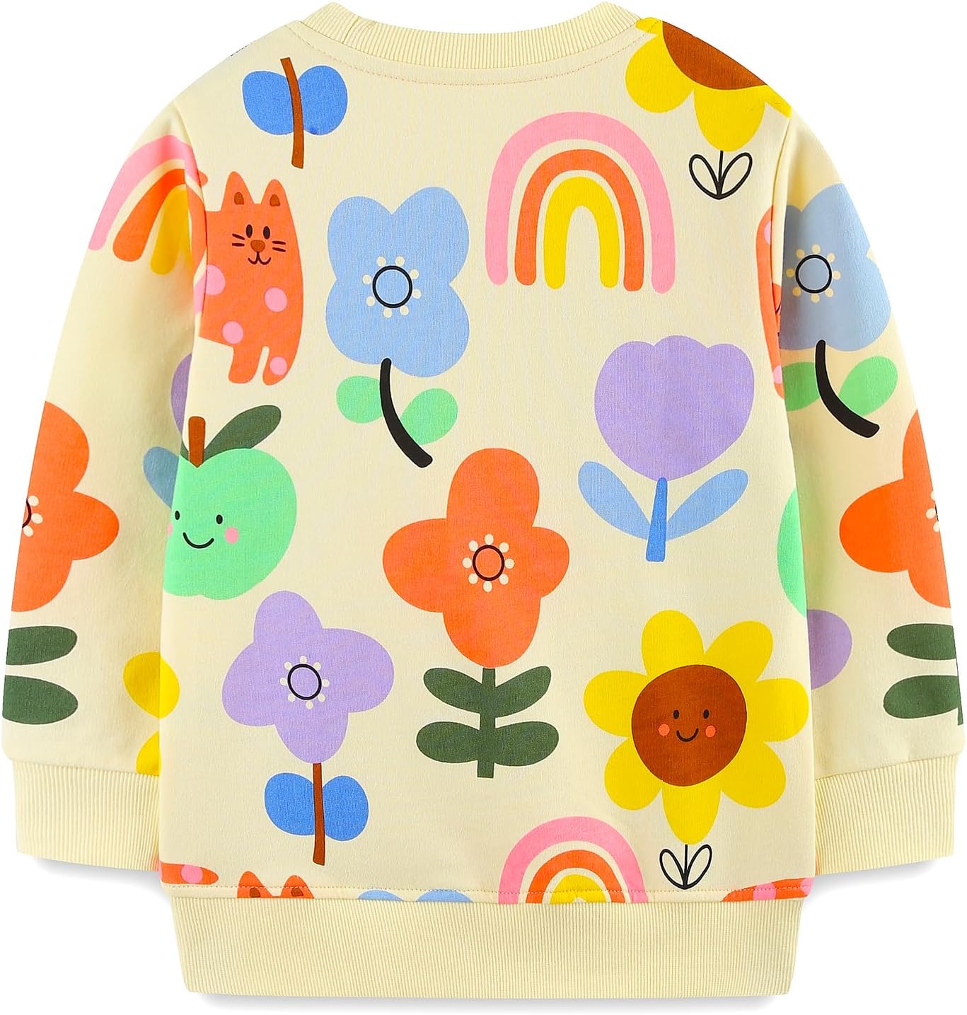 Bumeex 100% Cotton Toddler Girl's Cute Cartoon Long Sleeve Sweatshirt Clothes Clothing Outfits 2-7Y