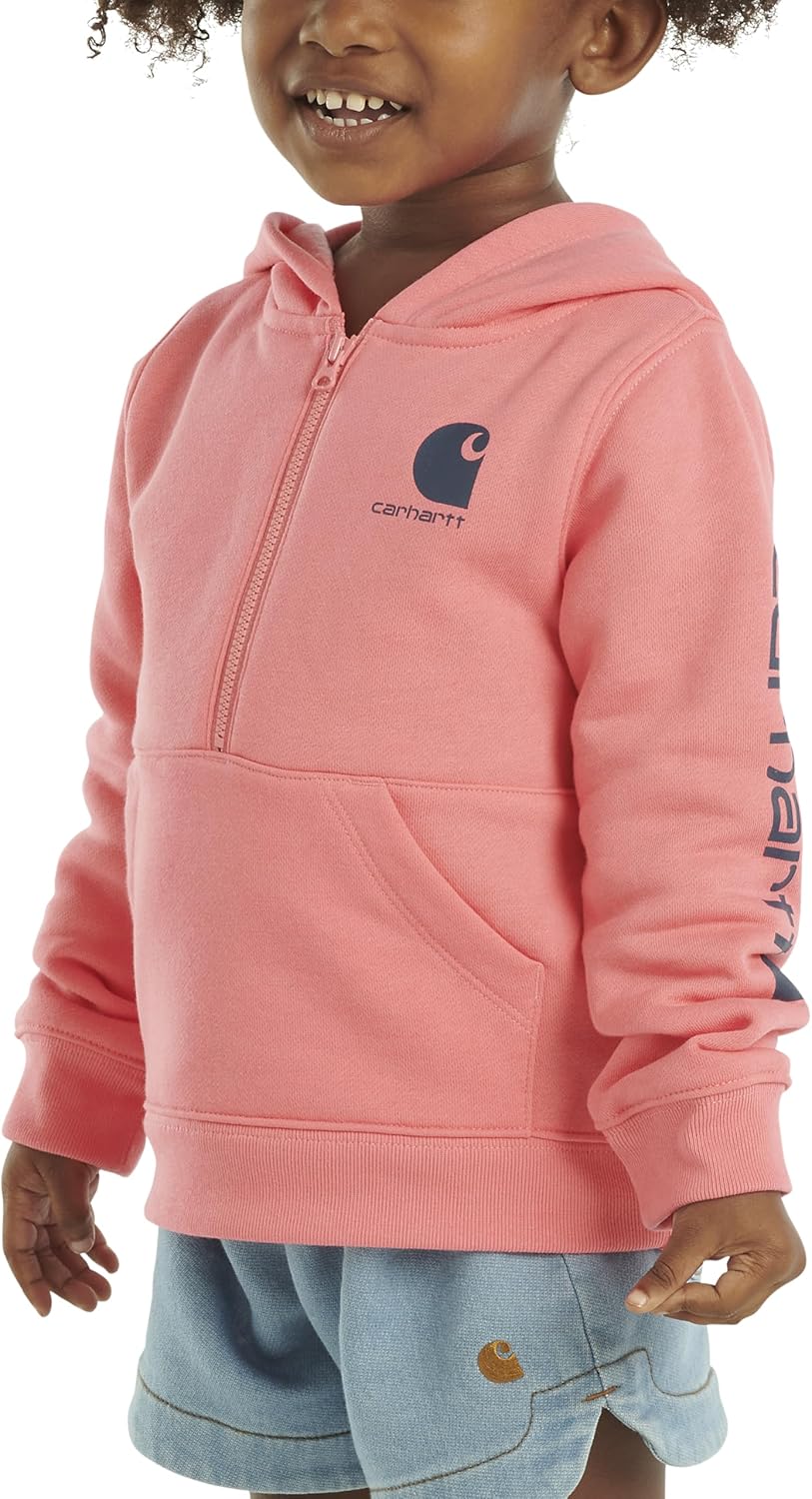 Carhartt girls Long-sleeve Half-zip Hooded Sweatshirt