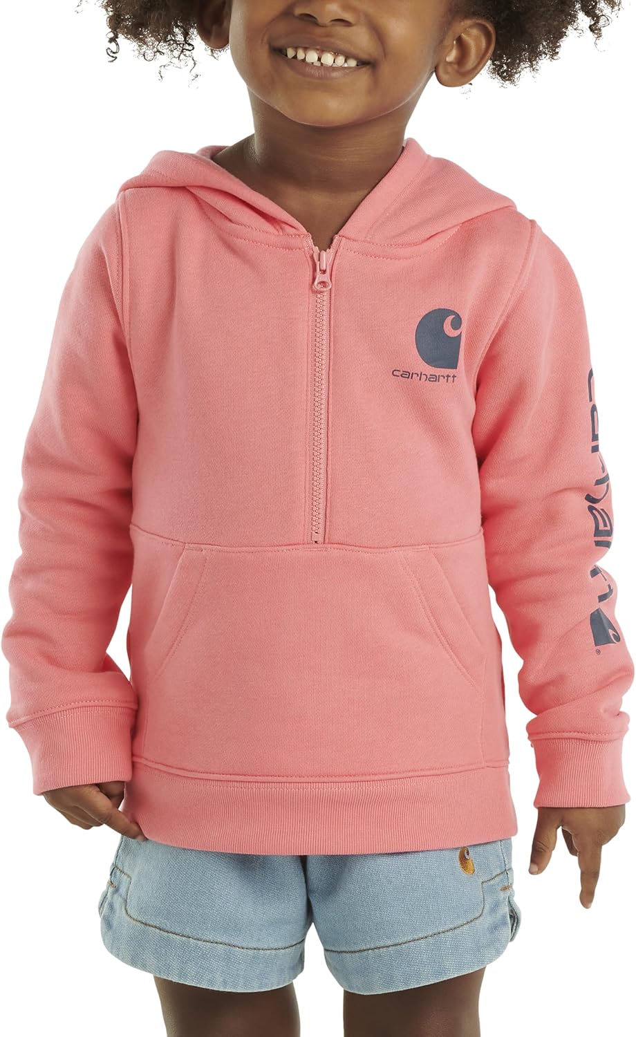 Alternative view of Carhartt girls Long-sleeve Half-zip Hooded Sweatshirt
