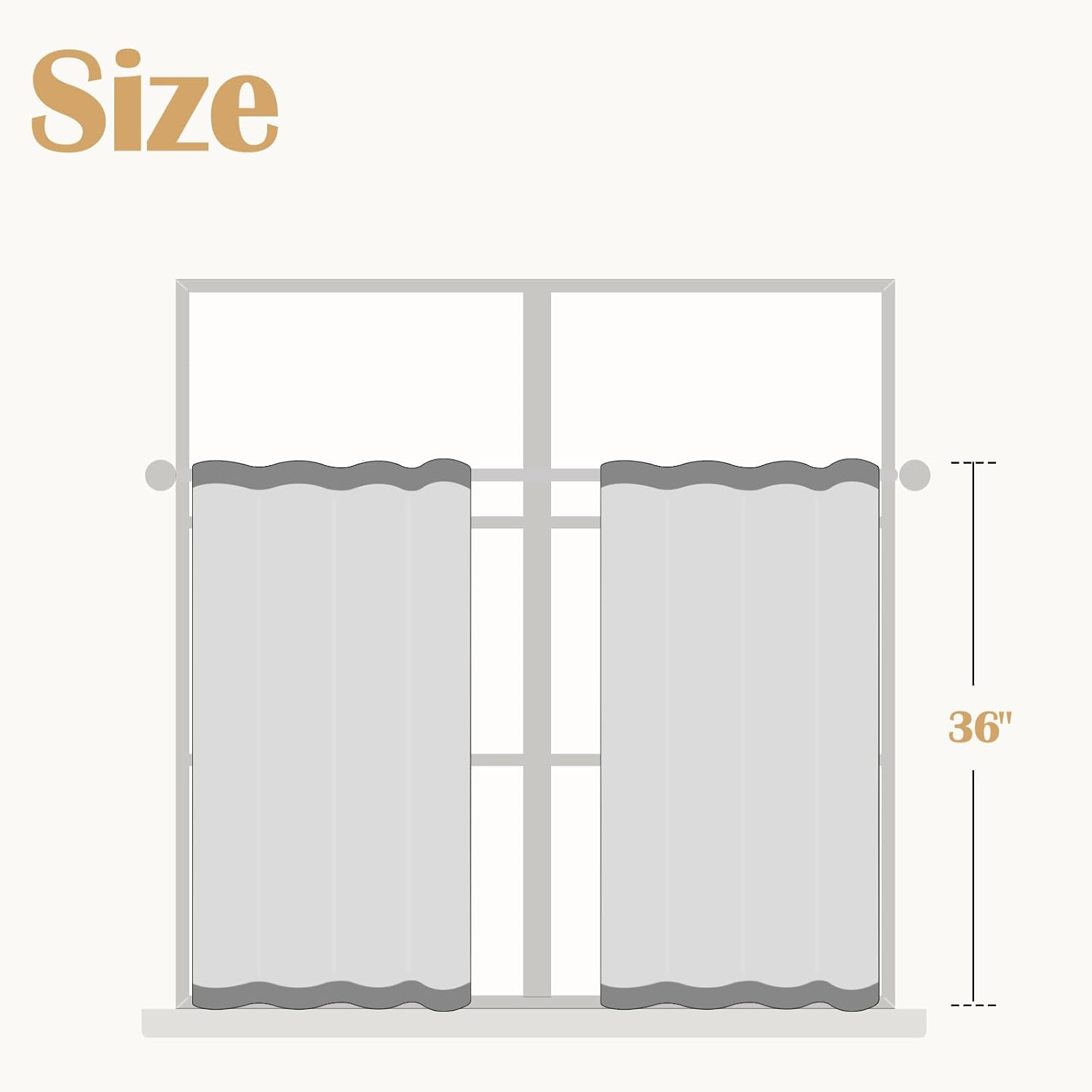 jinchan Boho Kitchen Curtains Linen Tier Curtains 36 Inches Bohemian Cafe Small Drapes Striped Mudcloth Farmhouse for Bathroom RV Camper Light Filtering Rod Pocket 2 Panels Black on Beige