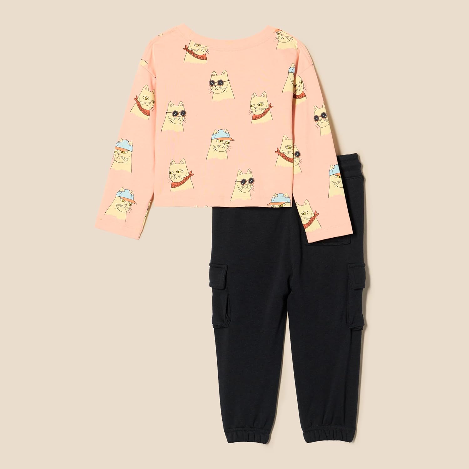 Amazon Essentials girls Long Sleeve T-Shirt and Pull on Pants Set