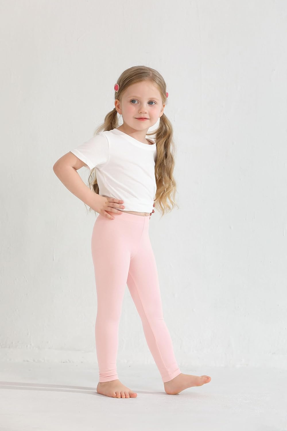 Alternative view of Resinta Toddler and Baby Girls Leggings Pants Full Length Cotton Basic Leggings Multipack Stretchy Soft Tights Pants