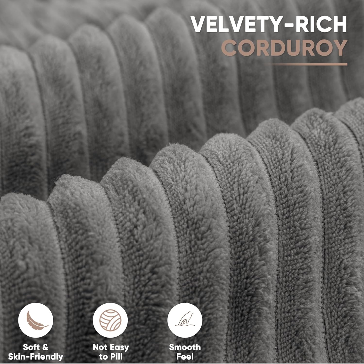 Homall 108" Modular Sectional Sofa, Boneless Couch with L-Shape Chaise, Cloud Couch with Deep Seat Upholstered, No Assembly Required for Living Room, Bedroom (Corduroy, Grey) - Image 3