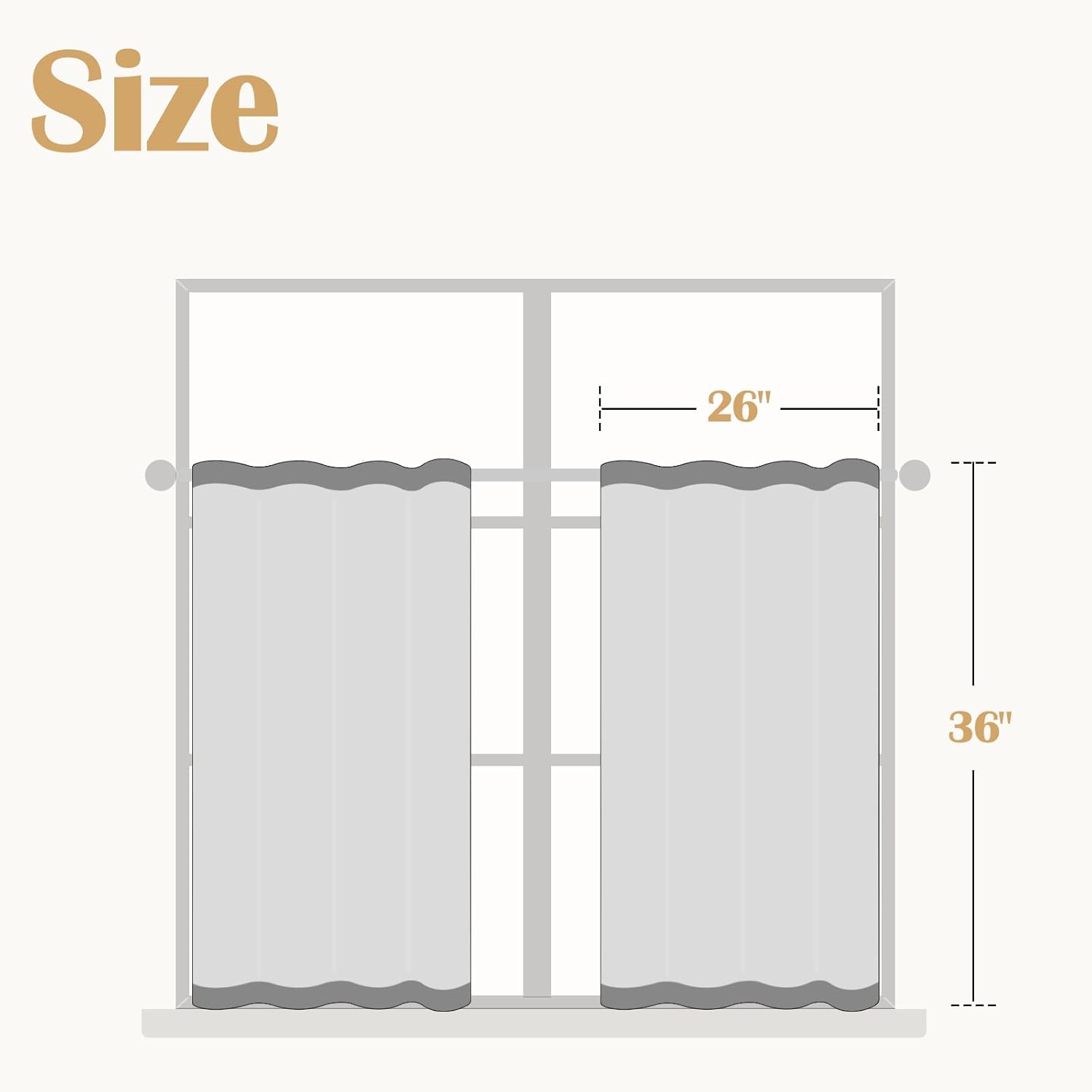 jinchan Floral Kitchen Curtains for Windows 36 Inch Linen Tier Farmhouse Cafe Curtains Country Botanic Small Window Rod Pocket Rustic Flax for Laundry Bathroom RV 2 Panels Blue on Beige