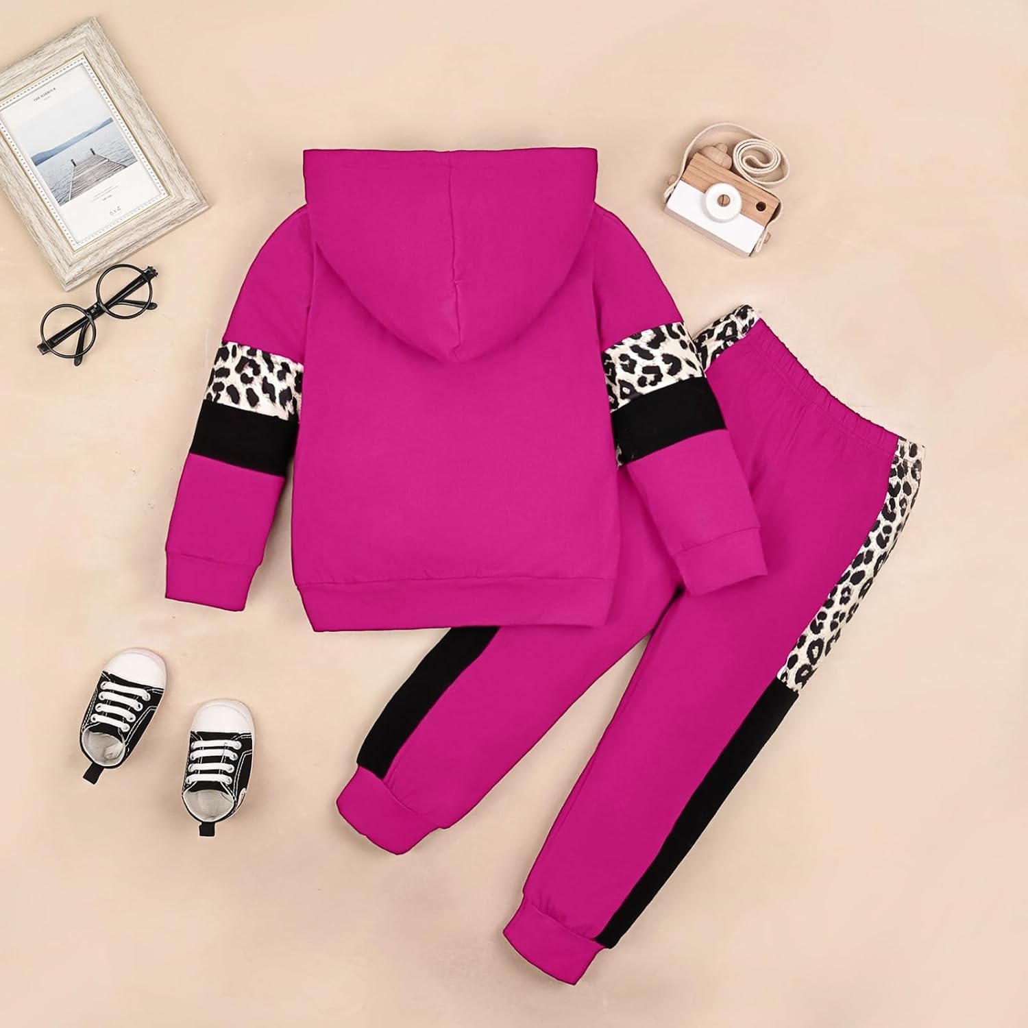 Alternative view of ODIMAME Girls Clothes Toddler Fall Outfits Long Sleeve Hoodie Sweatshirt Tops + Sweatpants 2 Pieces 2-7Y