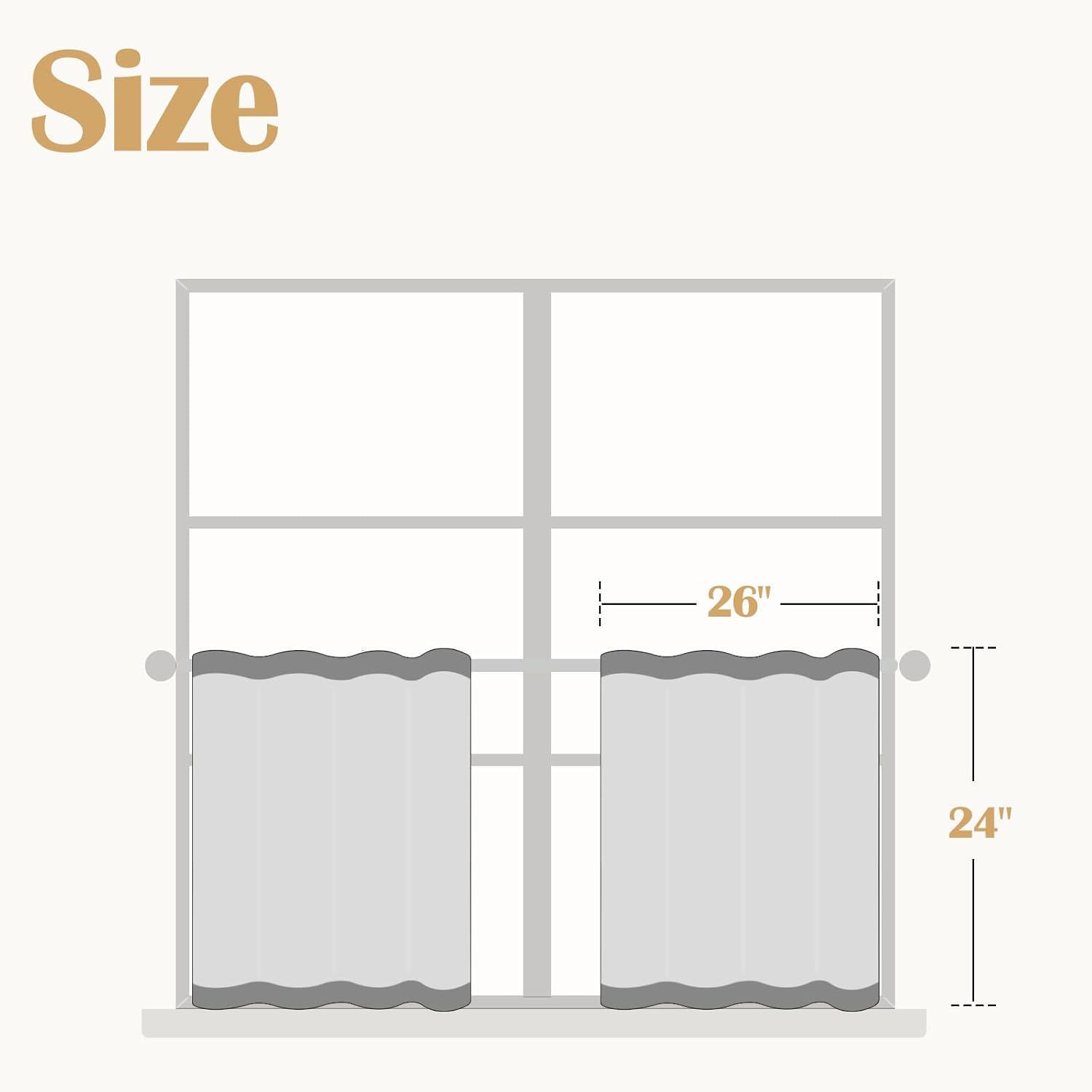 jinchan Linen Pinch Pleated Kitchen Curtains 24 Inch 2 Panels Natural Linen Tier Curtains Back Tab Beige Farmhouse Cafe Light Filtering Small Window Drapes for Bathroom Laundry Room Beige