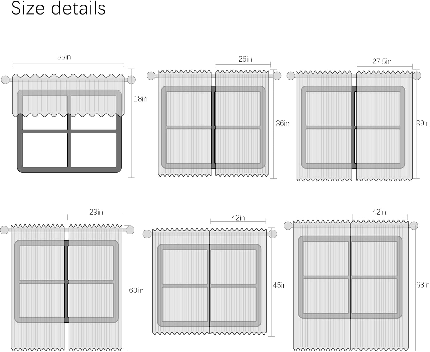 Opeoddie Blue Kitchen Curtains, Bathroom Window Curtain Short Small Cafe Curtains 36 Inch Length 2 Panels Boho Blossom Flower Vintage Floral Tulip Butterfly Botanical Window Treatment Tiers Drapes