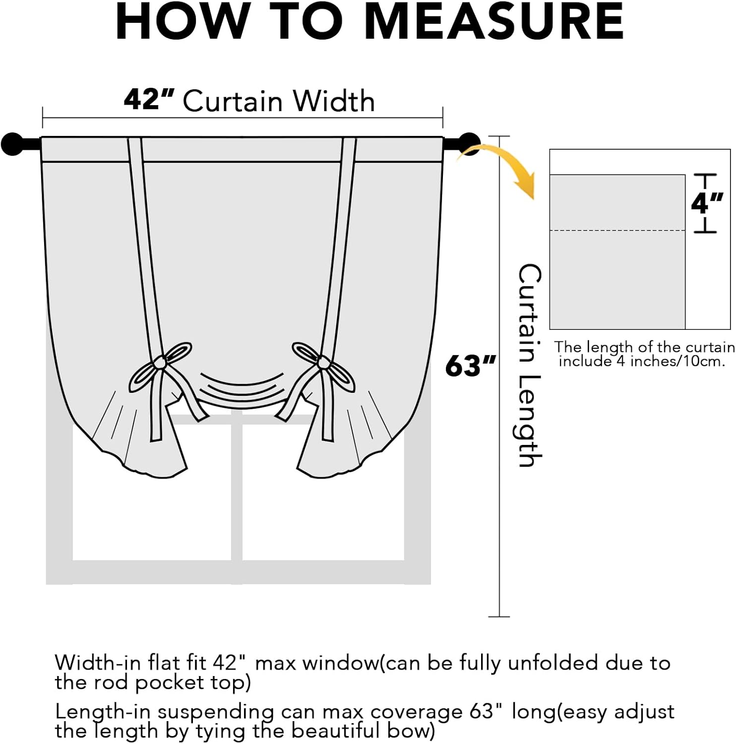 H.VERSAILTEX Solid Blackout Curtain Energy Efficient Tie Up Shades Rod Pocket Panel for Kitchen (Light Sage, 42W x 63L, One Panel)
