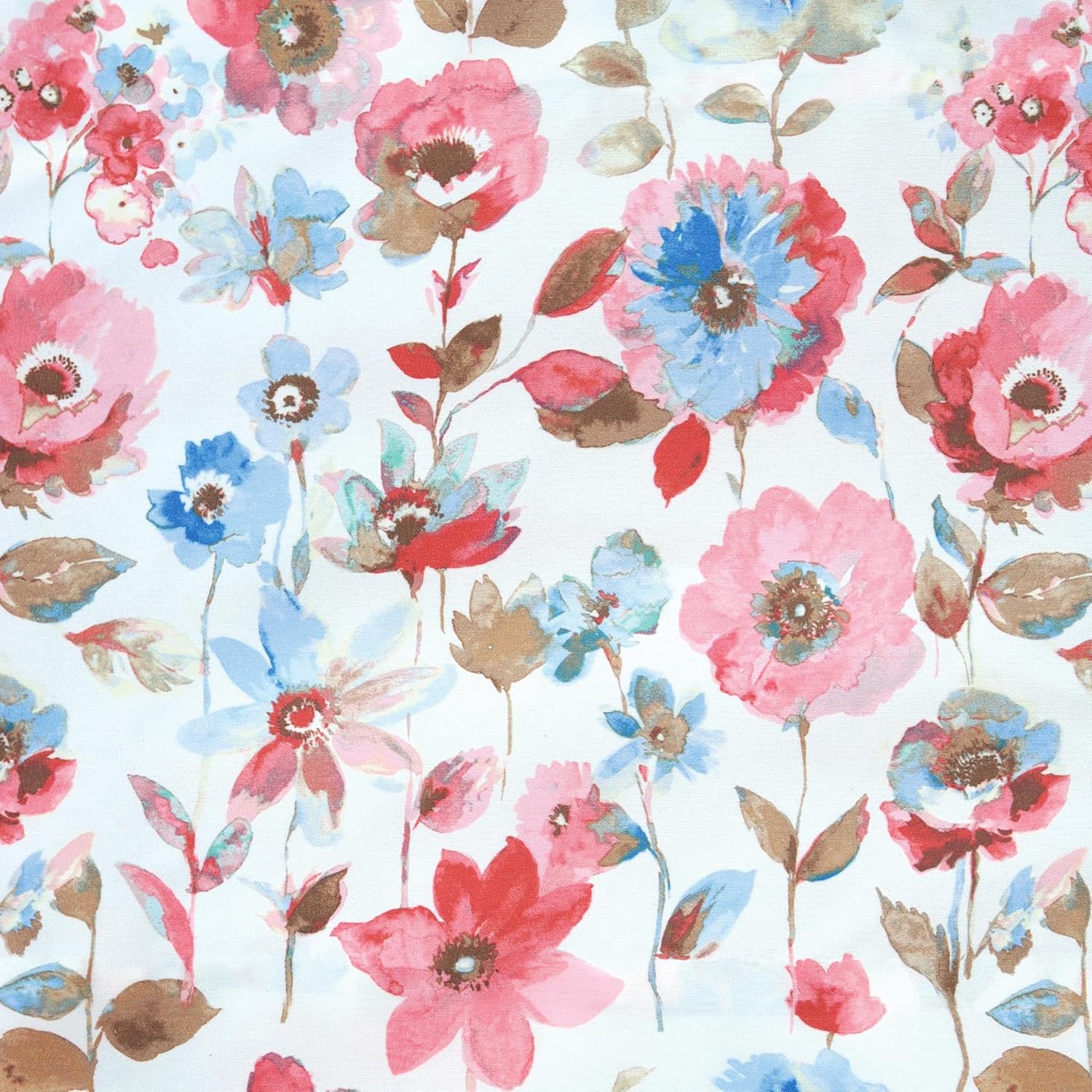 Alternative view of No. 918 Dora Floral Semi-Sheer Rod Pocket Kitchen Curtain Set, 54" x 36", Coral