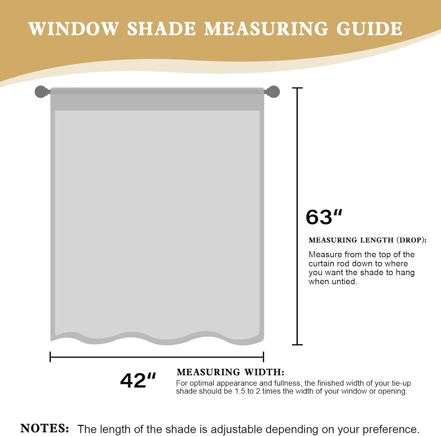 H.VERSAILTEX Thermal Insulated Blackout Curtain Adjustable Kitchen Tie Up Curtains Rod Pocket Panel for Small Window-42 Wide by 63" Long-Vintage Floral Pattern in Sage and Brown