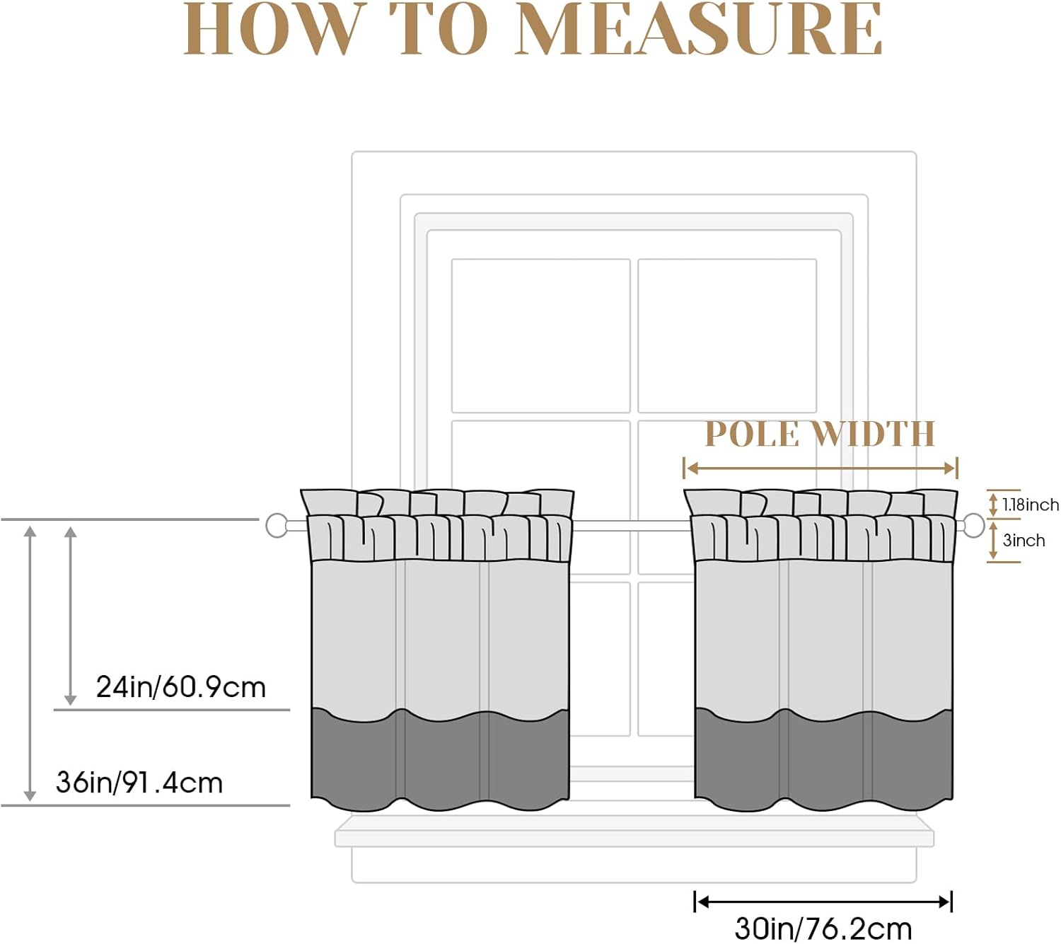 HOMEIDEAS Non-See-Through White Privacy Sheer Kitchen Curtains, 30 X 36 Inches Long 2 Panels Short Sheer Curtains Light Filtering Bathroom Window Drapes for Bedroom Living Room