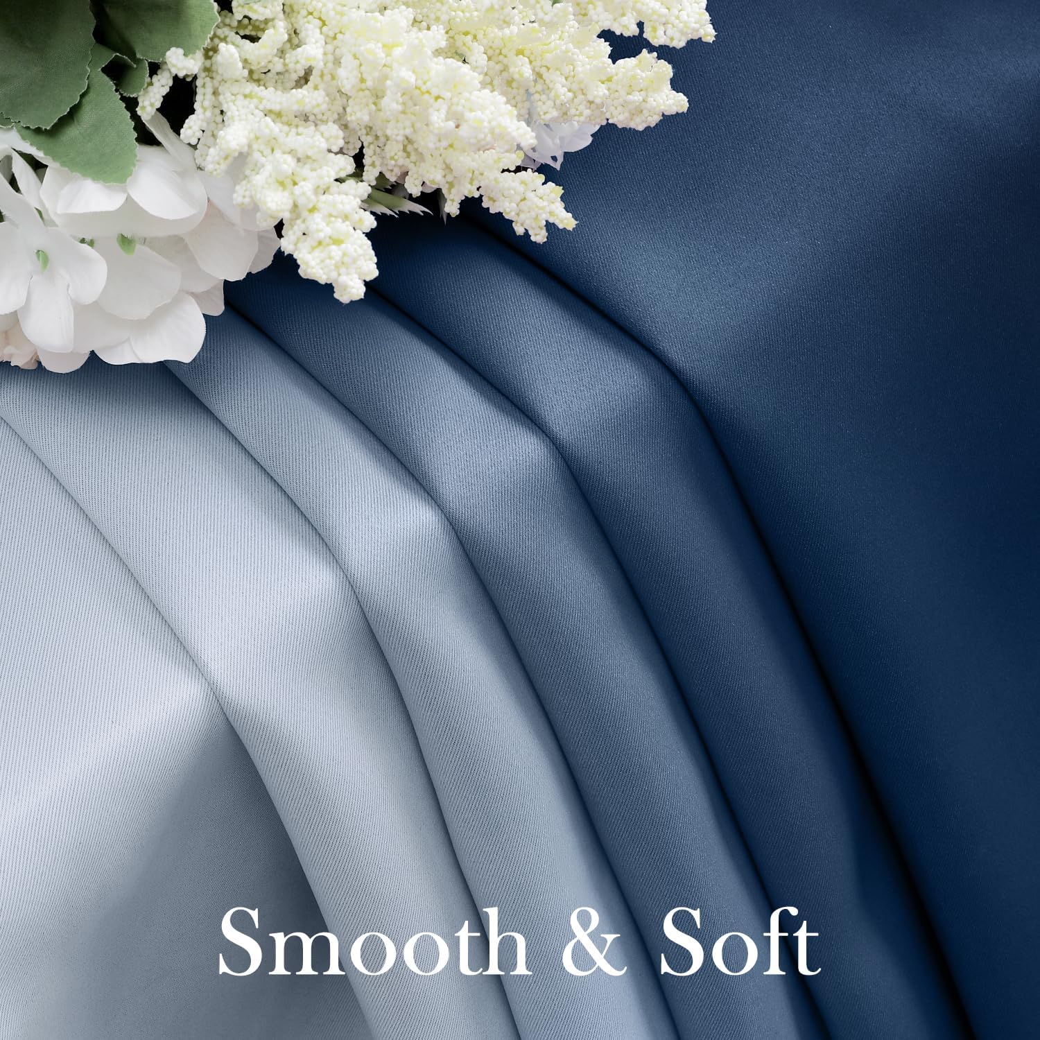 Alternative view of HOMEIDEAS Navy Blue Ombre Blackout Curtains 52 X 84 Inch Length Gradient Room Darkening Thermal Insulated Energy Saving Grommet 2 Panels Window Drapes for Living Room, Bedroom