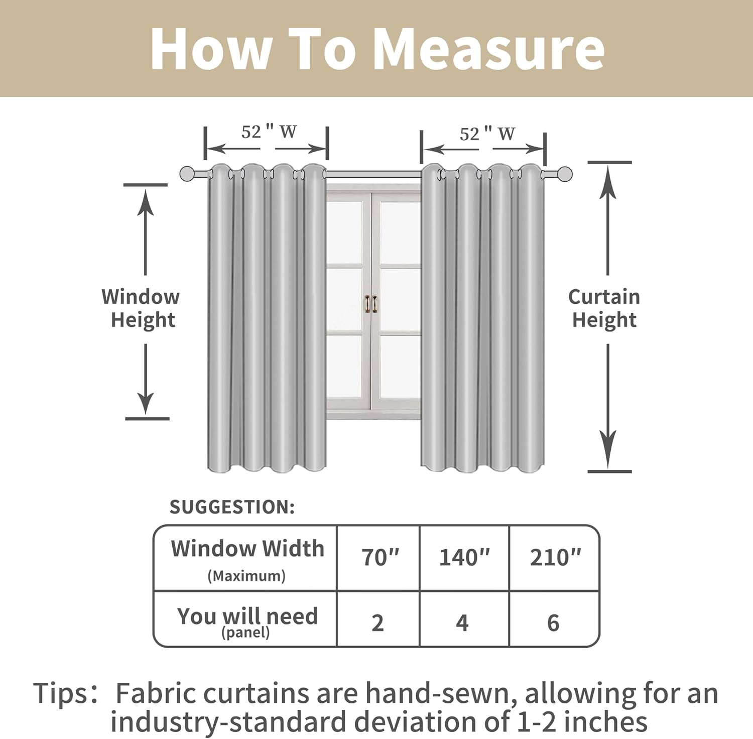 Alternative view of LAMIT Linen Curtains 84 inch Length 2 Panels, Grommet Thick Soft Light Filtering Curtains Privacy Living Room Window Drapes for Bedroom/Farmhouse, W52 x L84, Natural Beige