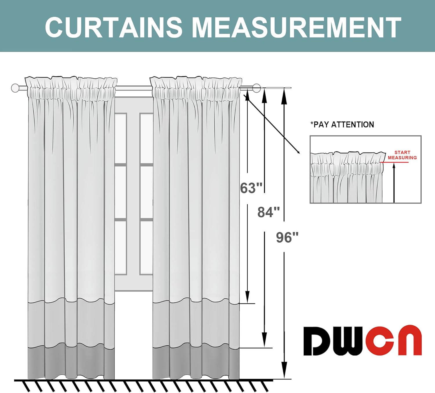 DWCN Blackout Curtains u2013 Thermal Insulated, Energy Saving & Noise Reducing Bedroom and Living Room Curtains, Black, W 42x L 63 Inch, Set of 2 Rod Pocket Curtain Panels