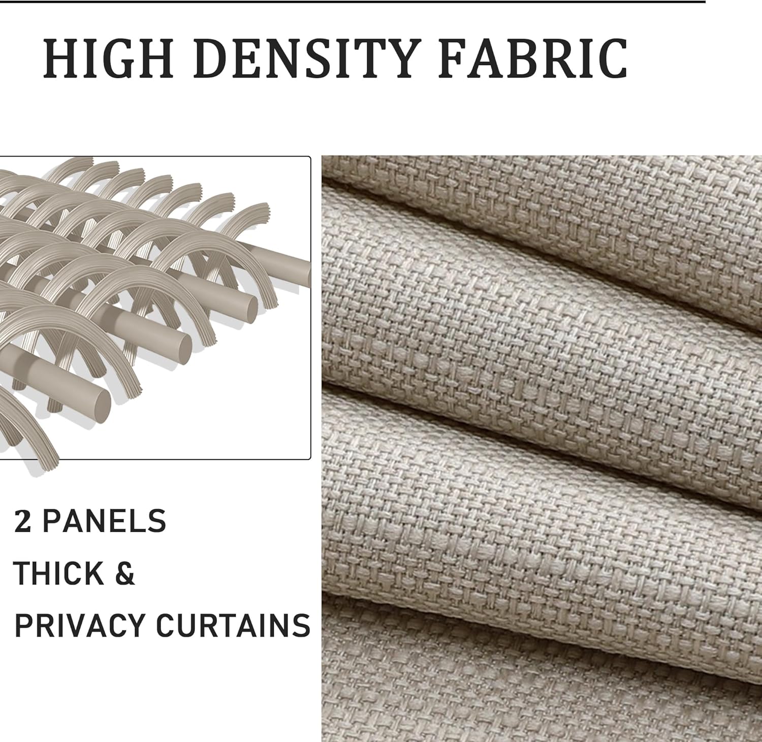 Chyhomenyc Curtains 84 Inches Long 2 Panels Set, Light Filtering Faux Linen Textured Soft Airy Window Curtains for Living Room Bedroom, Thick Modern Privacy Grommet Drapes, 50Wx84L, 2PCS， Linen Color