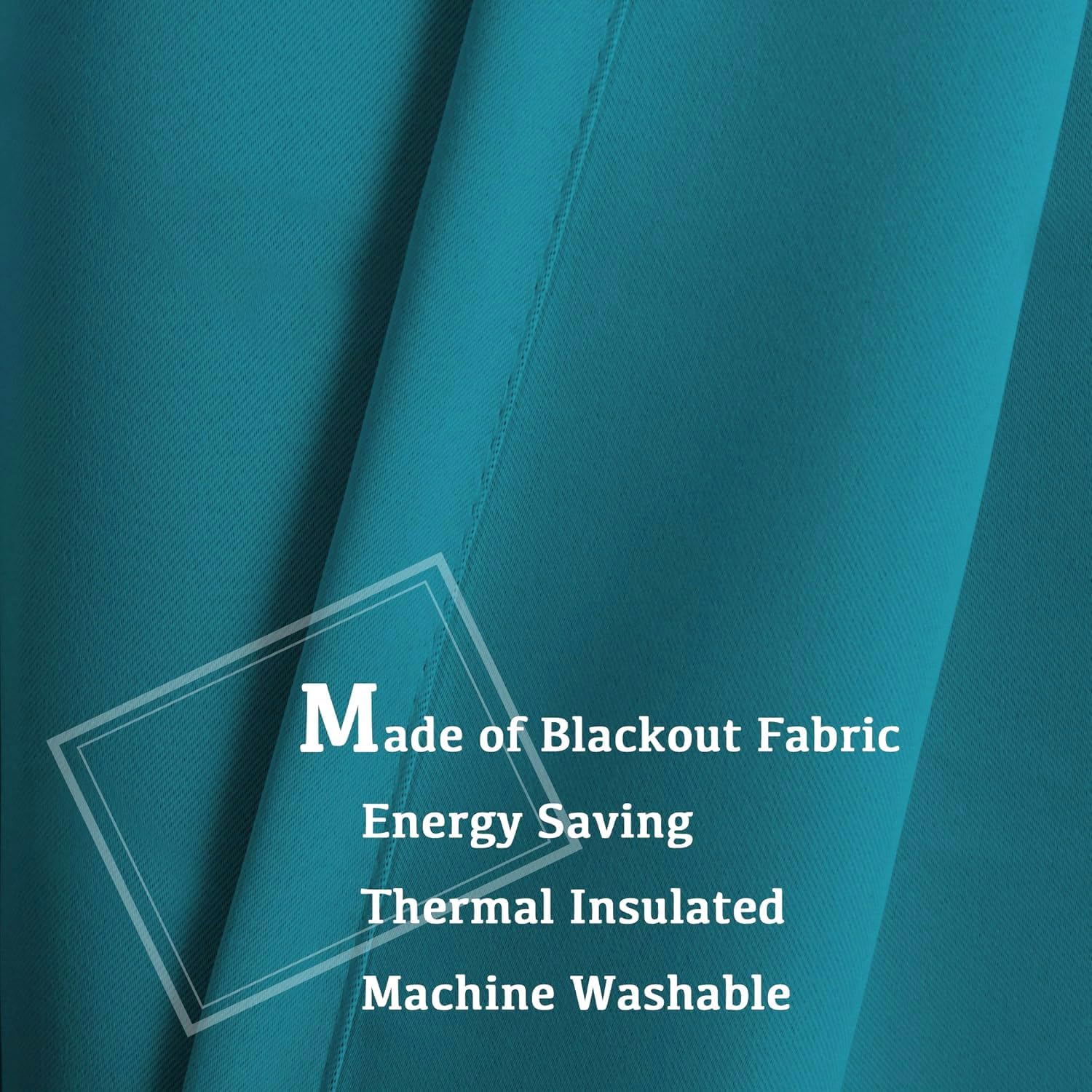 Alternative view of Turquoize Teal Blackout Curtains Themal Insulated Grommet/Eyelet Top Blackout Curtain Drapes for Bedroom Window Treatment Panels Nursery & Infant Care Panels Drapes,2 Panel, 42" W x 84" L, Teal