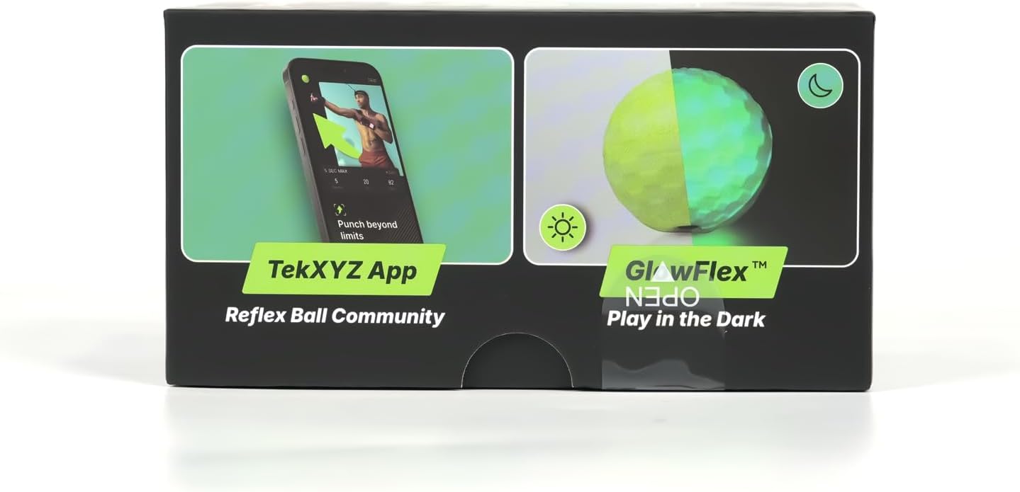 Alternative view of GlowFlex™ Reflex Ball with Counter App, Glow-in-the-Dark | TekXYZ® Online Community for Boxing Ball, Ideal for Coordination, Stress Relief, Home Workouts & Fitness | Stocking Stuffer Gift for All Ages