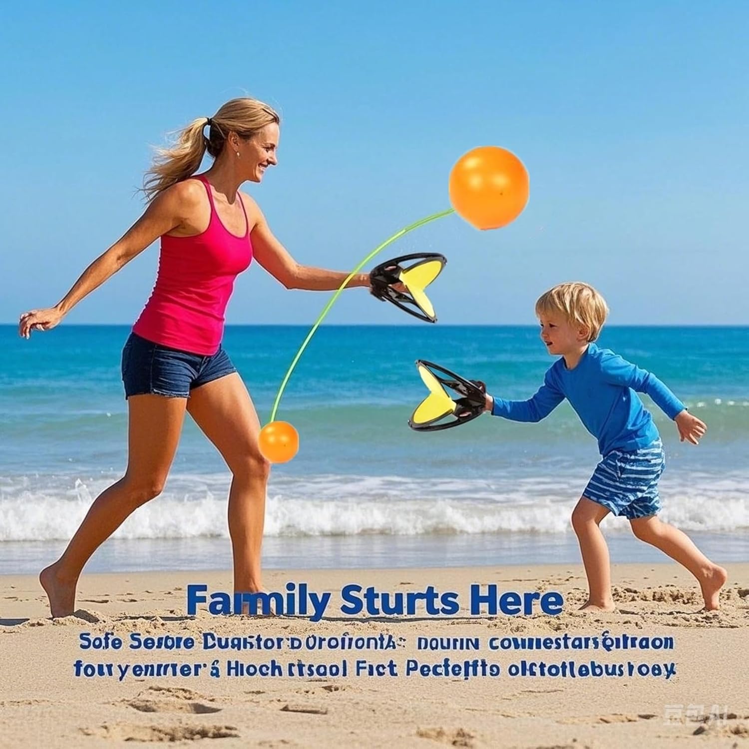 BIFENGSHUNCAI Toss and Catch Ball Game for Kids & Adults, 2Pcs Velcro Throw Catch Ball Set to Improve Hand Eye Coordination Ability, Portable Racket Pocket with Launcher, Ideal Outdoor Game Choice - Image 6