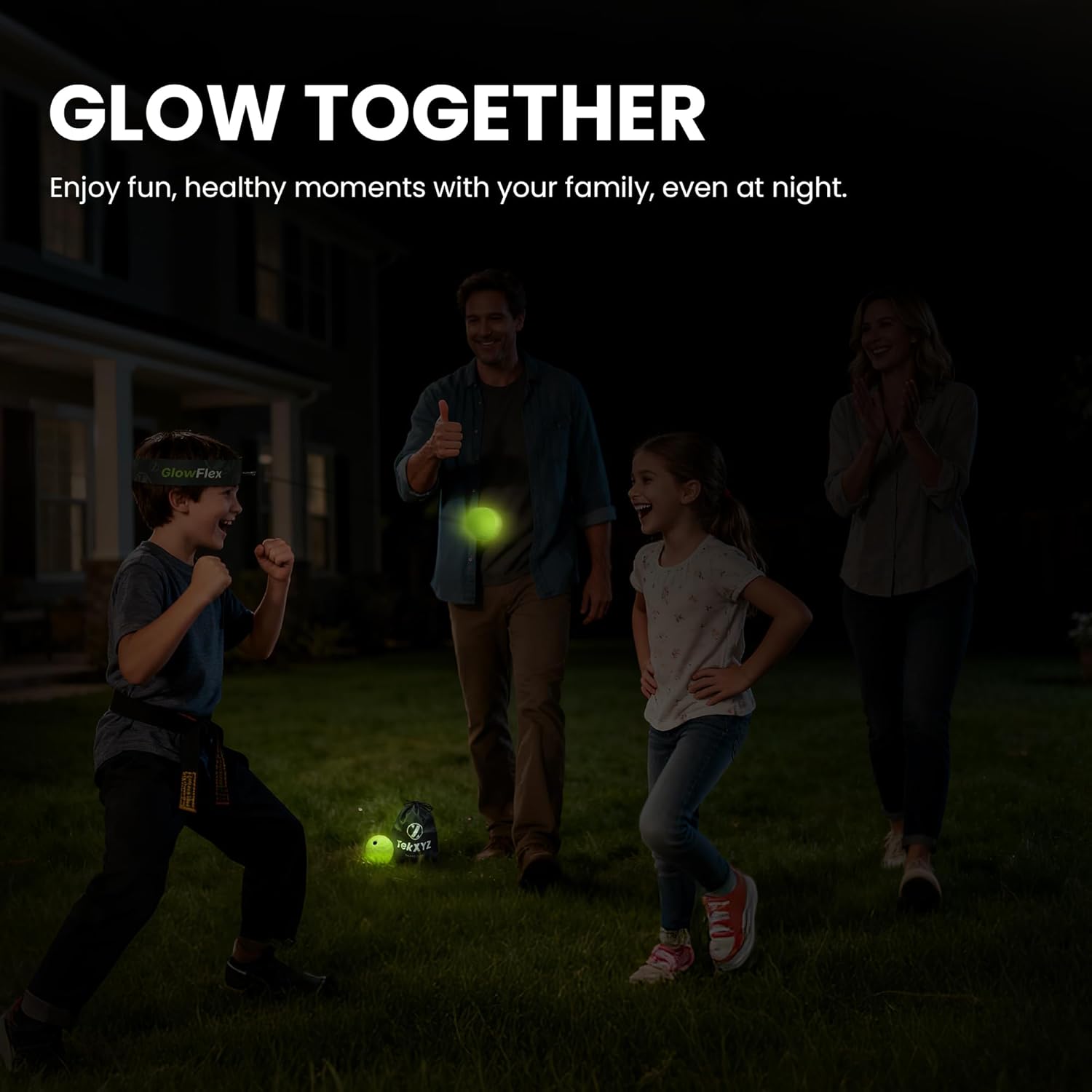 GlowFlex™ Reflex Ball with Counter App, Glow-in-the-Dark | TekXYZ® Online Community for Boxing Ball, Ideal for Coordination, Stress Relief, Home Workouts & Fitness | Stocking Stuffer Gift for All Ages - Image 4