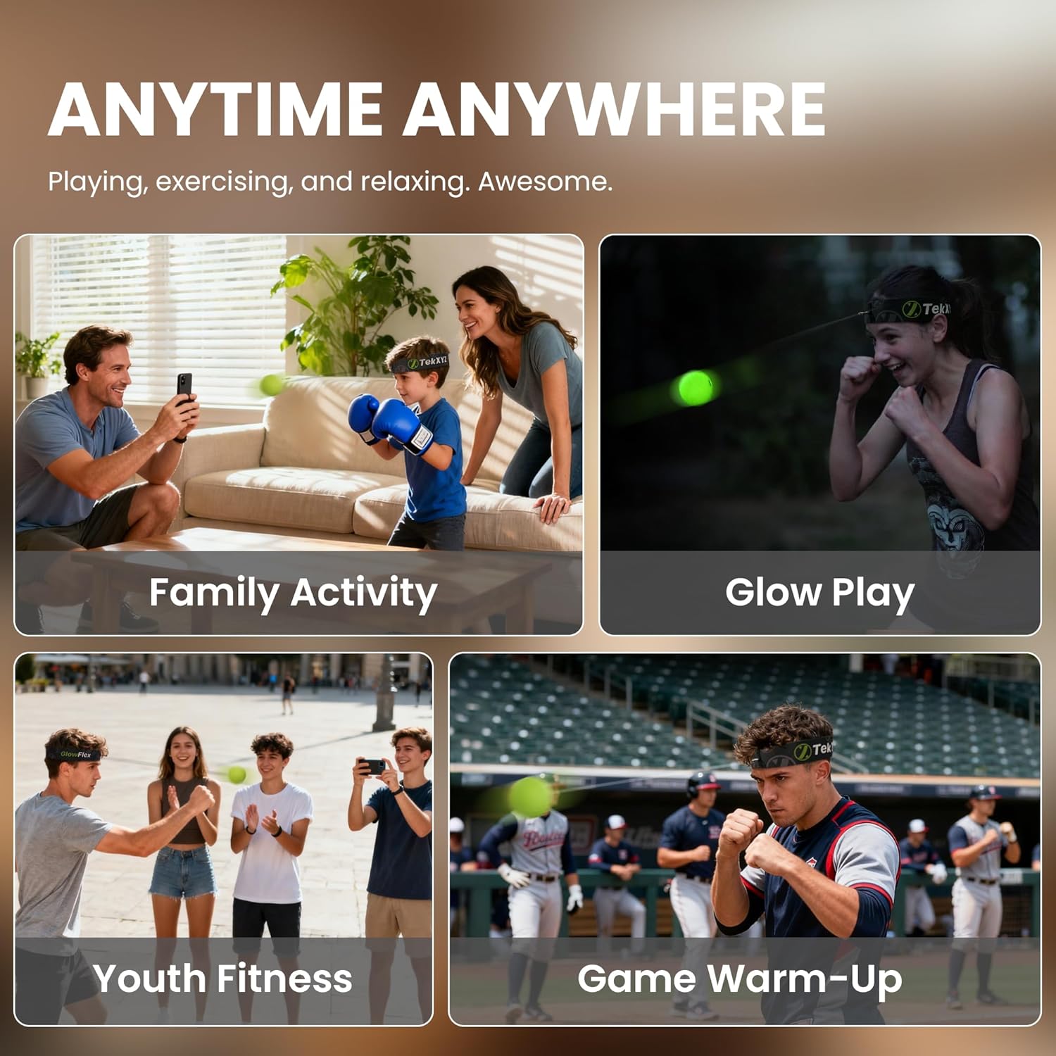 GlowFlex™ Reflex Ball with Counter App, Glow-in-the-Dark | TekXYZ® Online Community for Boxing Ball, Ideal for Coordination, Stress Relief, Home Workouts & Fitness | Stocking Stuffer Gift for All Ages - Image 7