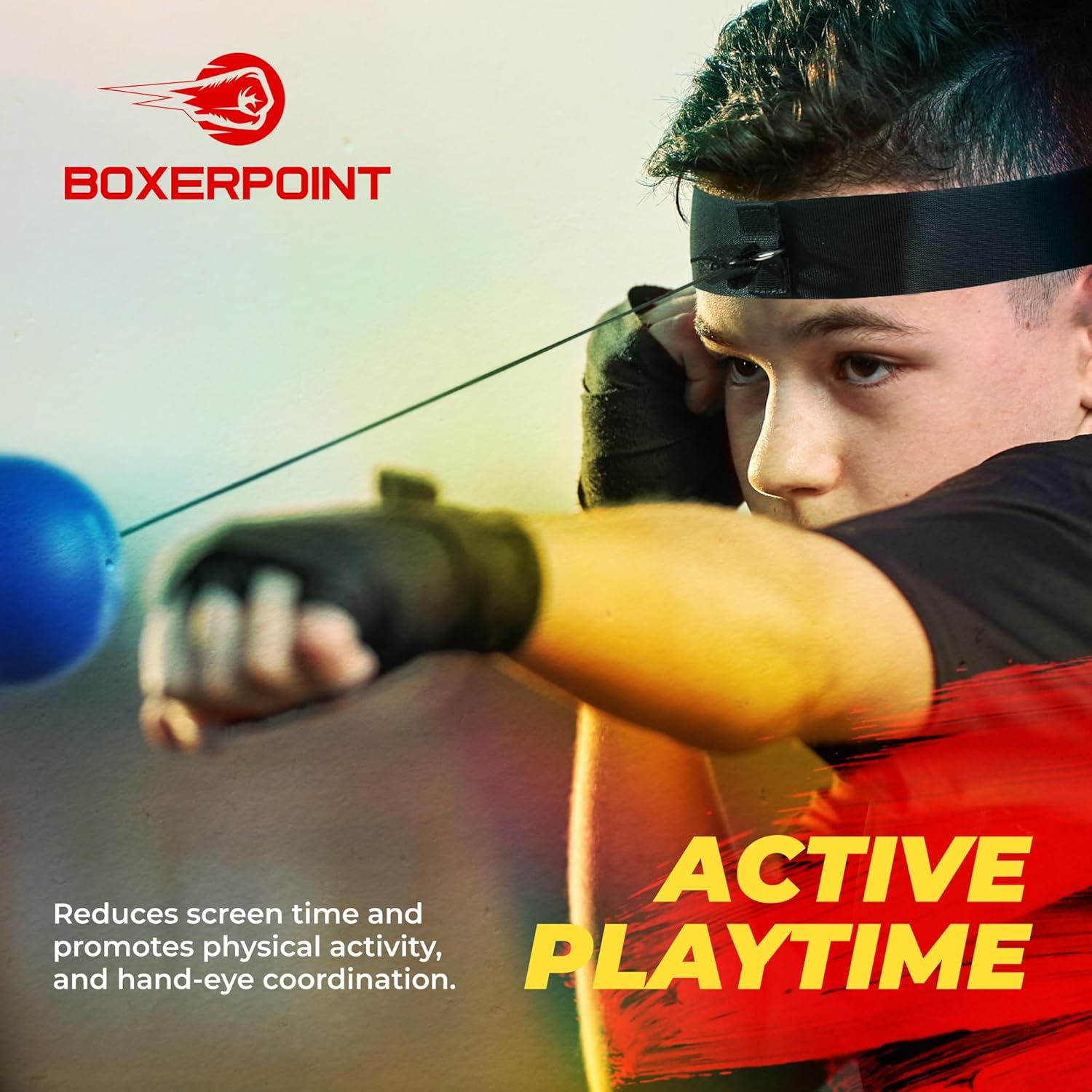 Boxing Reflex Ball for Adults and Kids - React Reflex Balls on String with Headband, Carry Bag and Hand Wraps - Improve Hand Eye Coordination, Punching Speed, Fight Reaction