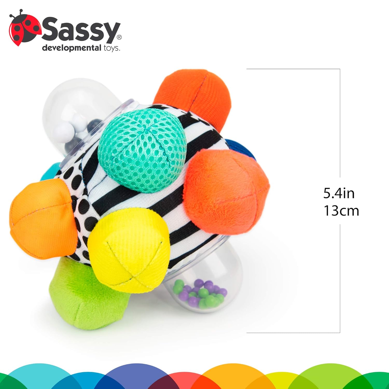 Sassy Developmental Bumpy Ball, Easy to Grasp Bumps Help Develop Motor Skills, Ages 6+ Months - Image 4