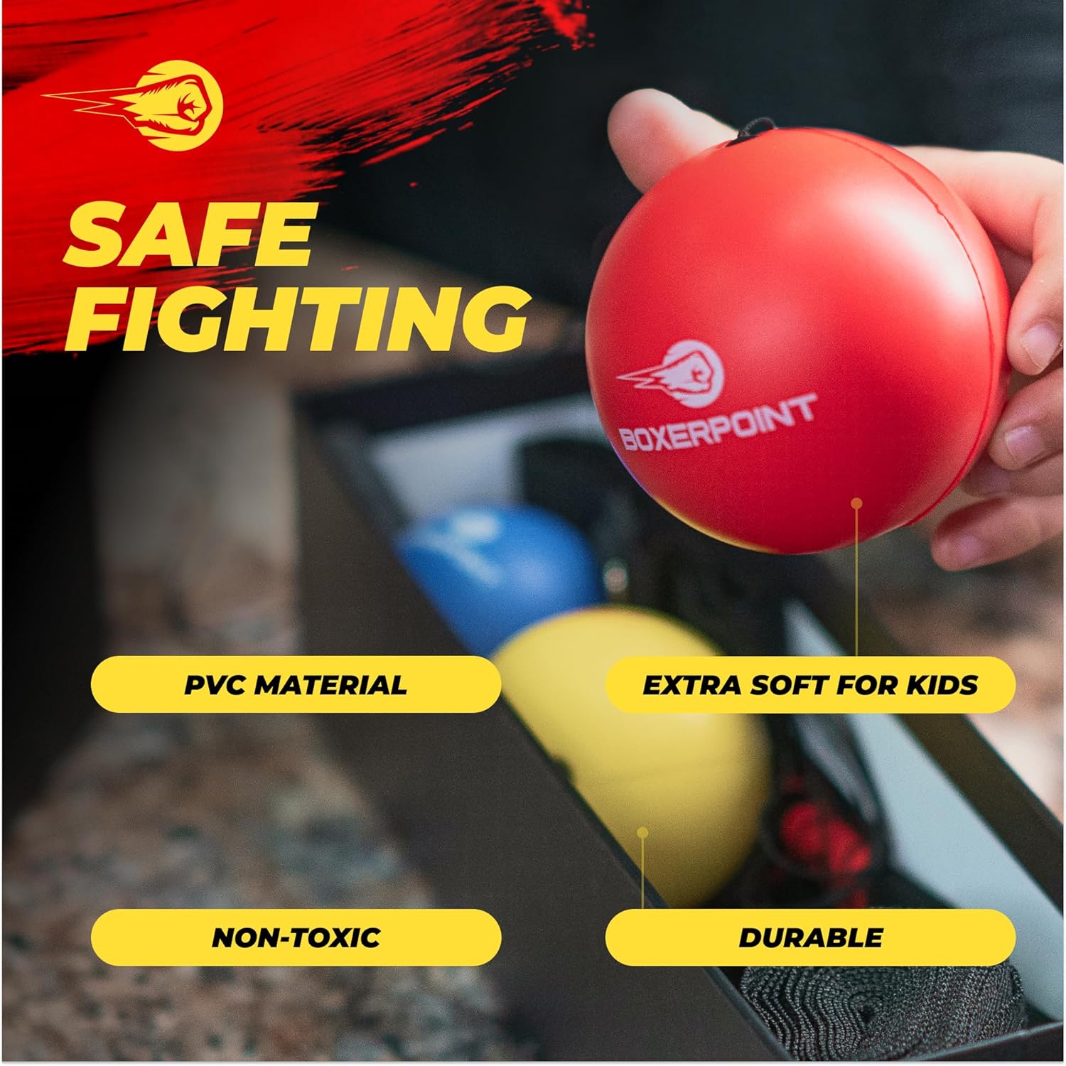 Alternative view of Boxing Reflex Ball for Adults and Kids - React Reflex Balls on String with Headband, Carry Bag and Hand Wraps - Improve Hand Eye Coordination, Punching Speed, Fight Reaction