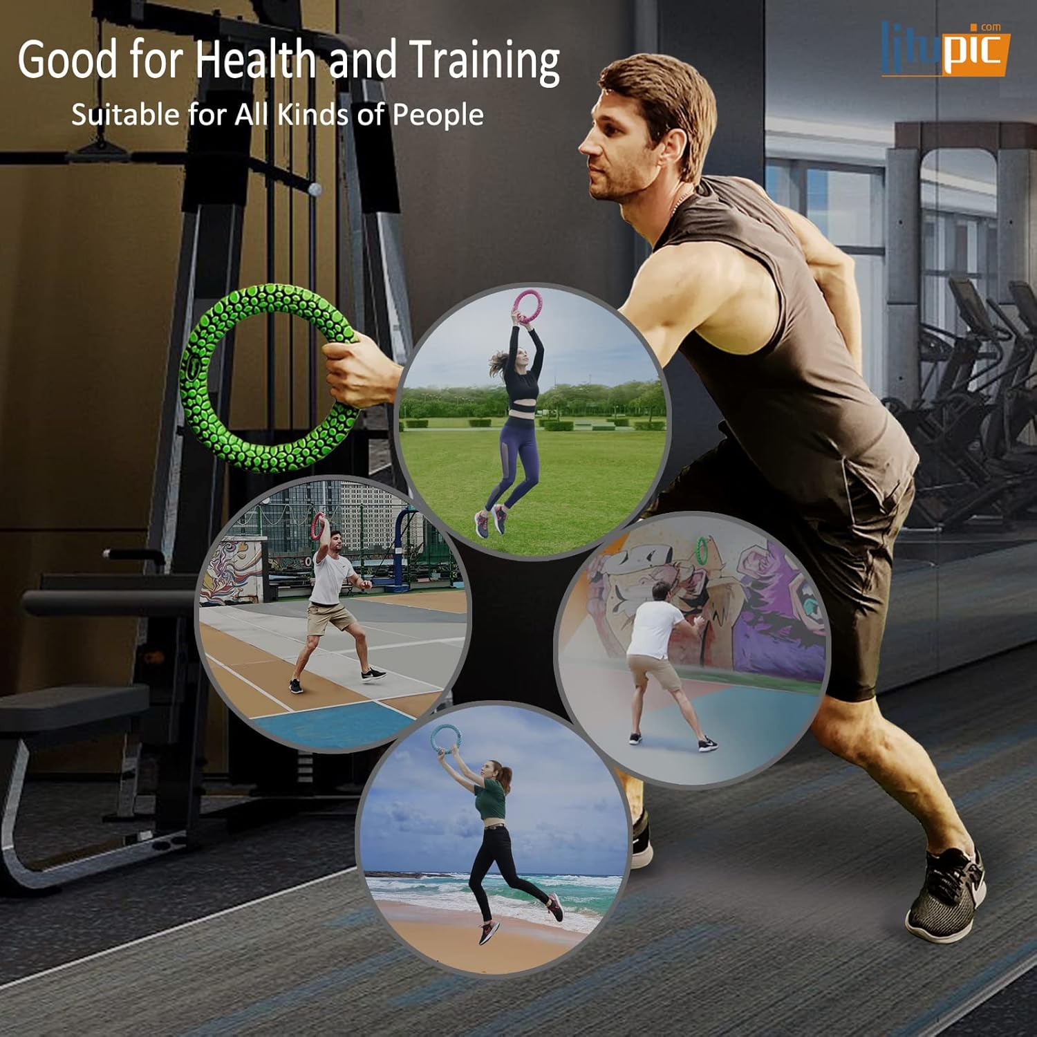 Litupic Bouncy Sports Hoops Hand Eye Coordination Training Tool Sports Equipment Reaction Speed Training Tool for Improving Agility & Reflex Skills Easy to Catch and Throw Great for Family - Image 5