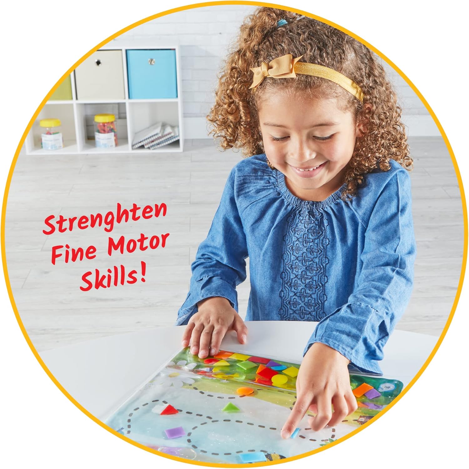 hand2mind Colors and Shapes Sensory Pad, Fine Motor Skills Toys for 3 Year Old, Sensory Toys for Sensory Play, Occupational Therapy Toys, Calming Toys for Kids, Shape Sorting Toy, Calm Down Corner