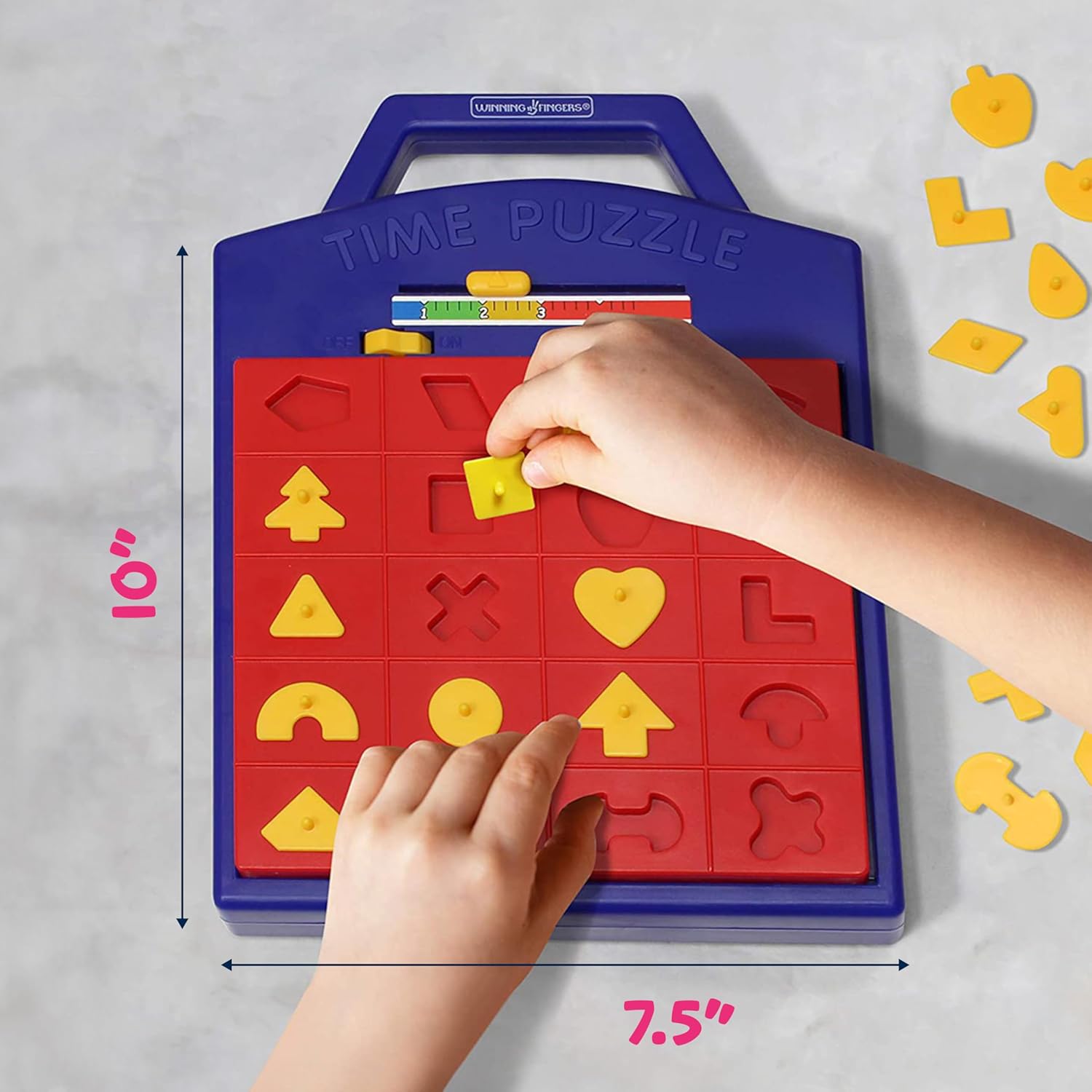 Winning Fingers Shape Toy Puzzle Game u2013 Pop Up Board Game with Shape Puzzles - Two Players Concentration Games Puzzle Board Matching Game - Educational Toy for Kids 3 Years and Older