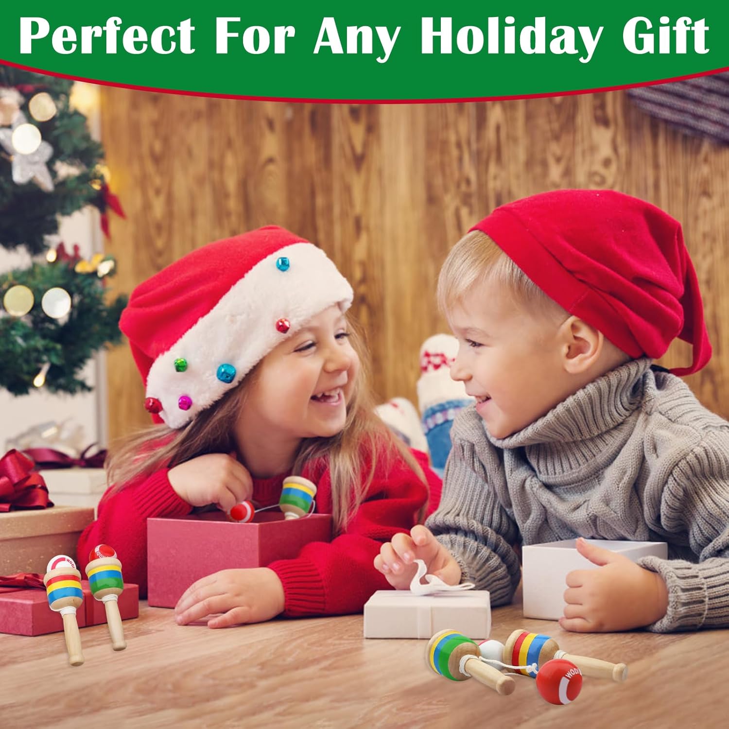 SAYAYA 3 Pieces Wooden Catch Ball, Paddle Balls with String Cup and Ball Game, Mini Wooden Vintage Hand Eye Coordination Education Supplies, Outdoor Camping Beach Party, White and Red - Image 5