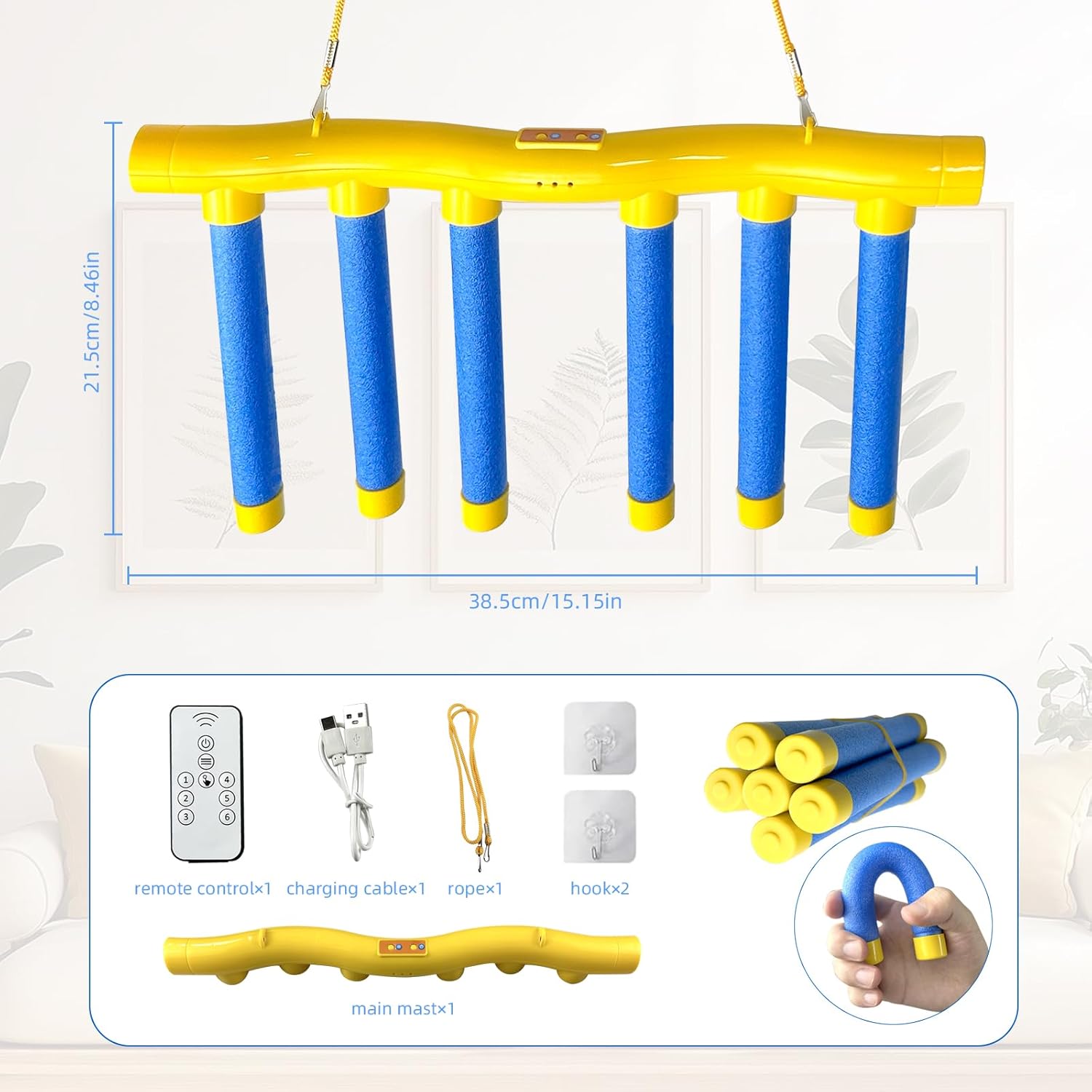 DiazEase Remote Control Reflex Stick Game, Family Interactive Reaction Time Training - Falling Sticks Challenge for Hand Eye Coordination Training, Party Reflex Challenge Games & Adults/Kids (Yellow)