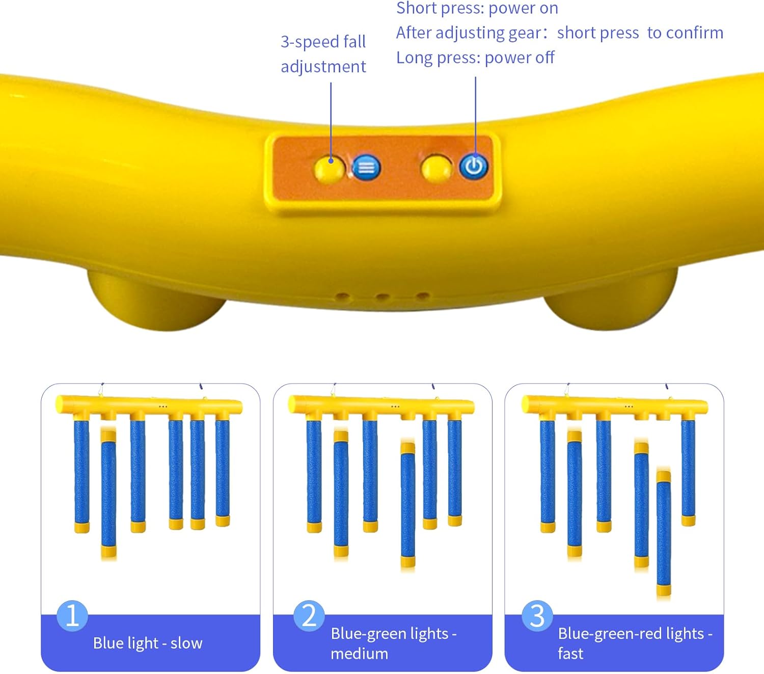 Alternative view of DiazEase Remote Control Reflex Stick Game, Family Interactive Reaction Time Training - Falling Sticks Challenge for Hand Eye Coordination Training, Party Reflex Challenge Games & Adults/Kids (Yellow)